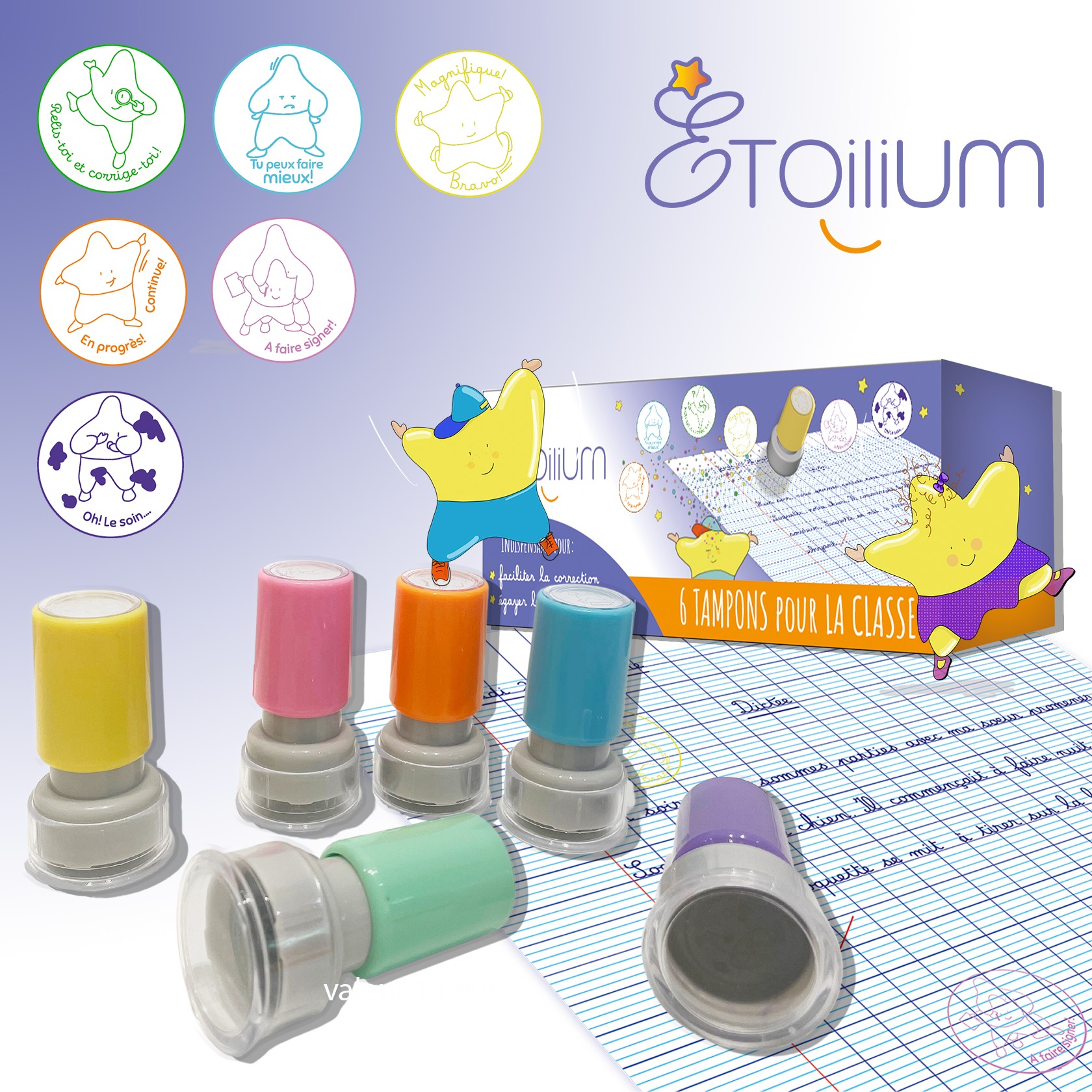 SET DE 6 TAMPONS POUR LA CLASSE ETOILIUM 