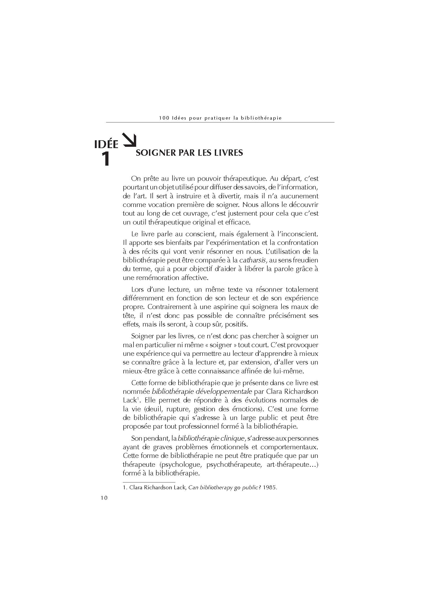 100 IDEES POUR PRATIQUER LA BIBLIOTHERAPIE : DECOUVRIR LES BIENFAITS DES LIVRES, ACCOMPAGNER ENFANTS ET ADULTES VERS UN MIEUX-ETRE GRACE A LA LECTURE