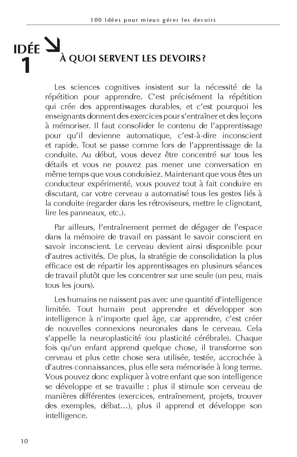 100 IDEES POUR MIEUX GERER LES DEVOIRS