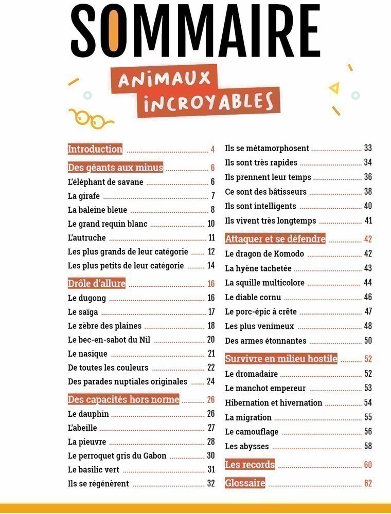 ANIMAUX INCROYABLES