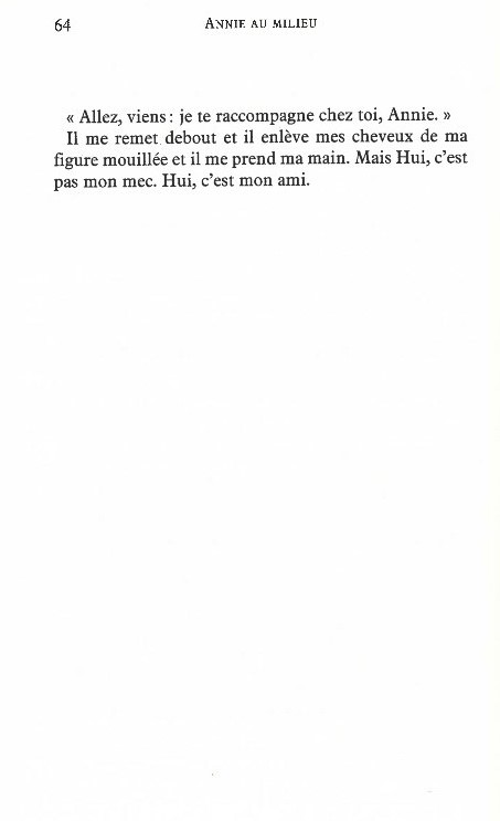 ANNIE AU MILIEU