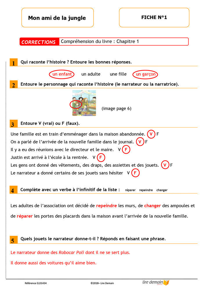 LECTURE SUIVIE - MON AMI DE LA JUNGLE (FICHIER SEUL)