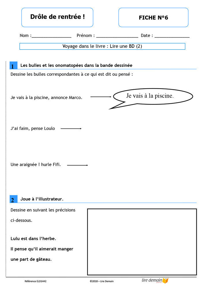 LECTURE SUIVIE - JE COMMENCE A LIRE EN BD : DROLE DE RENTREE (25 EX)