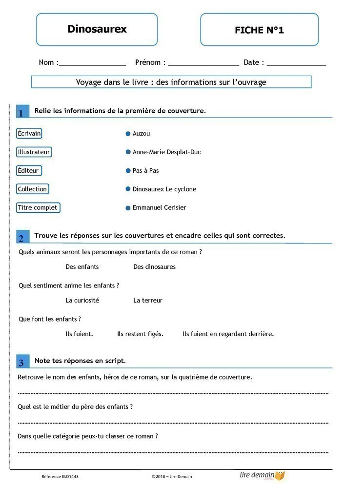 LECTURE SUIVIE - DINOSAUREX (FICHIER SEUL)