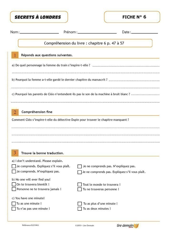 LECTURE SUIVIE - CLEO LEFORT : SECRETS A LONDRES (FICHIER SEUL)