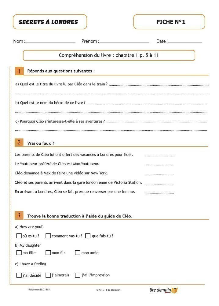 LECTURE SUIVIE - CLEO LEFORT : SECRETS A LONDRES (FICHIER SEUL)