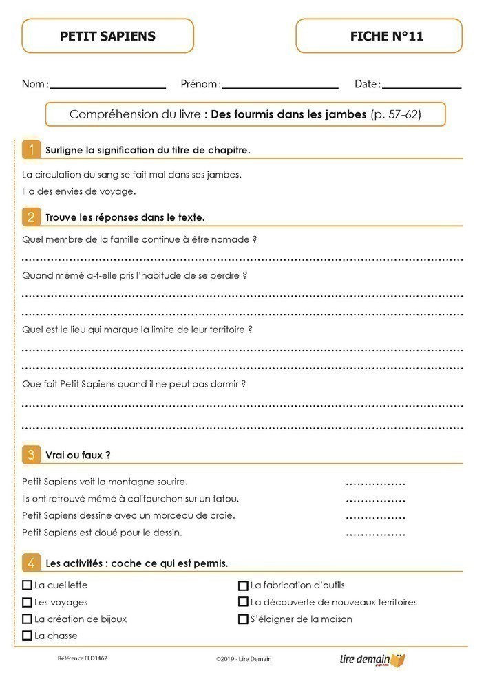 LECTURE SUIVIE - PETIT SAPIENS (25 EX)