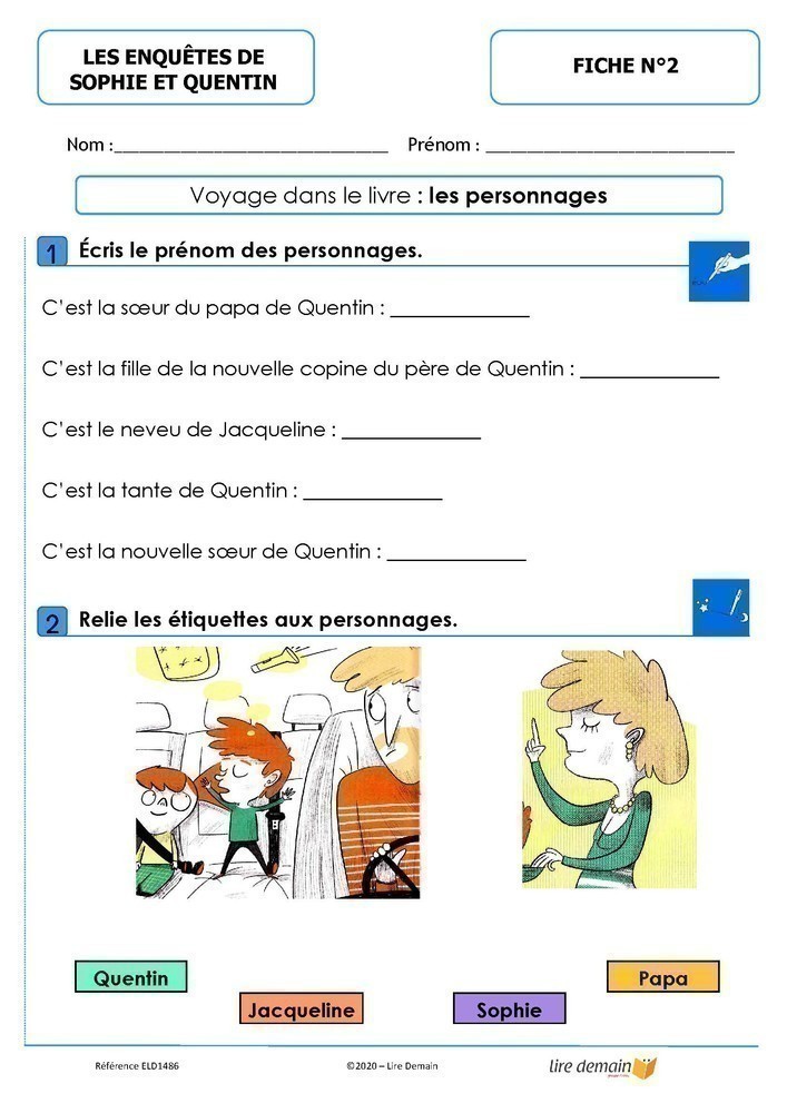 LECTURE SUIVIE - LES ENQUETES DE QUENTIN ET SOPHIE (FICHIER SEUL)