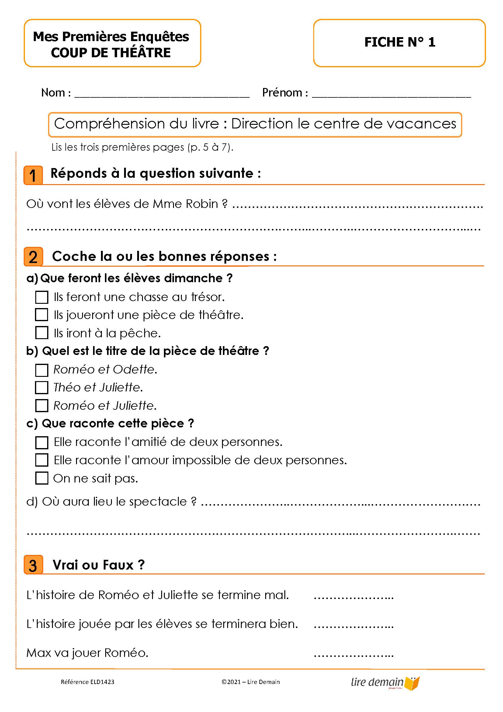 LECTURE SUIVIE - COUP DE THEATRE (FICHIER SEUL)