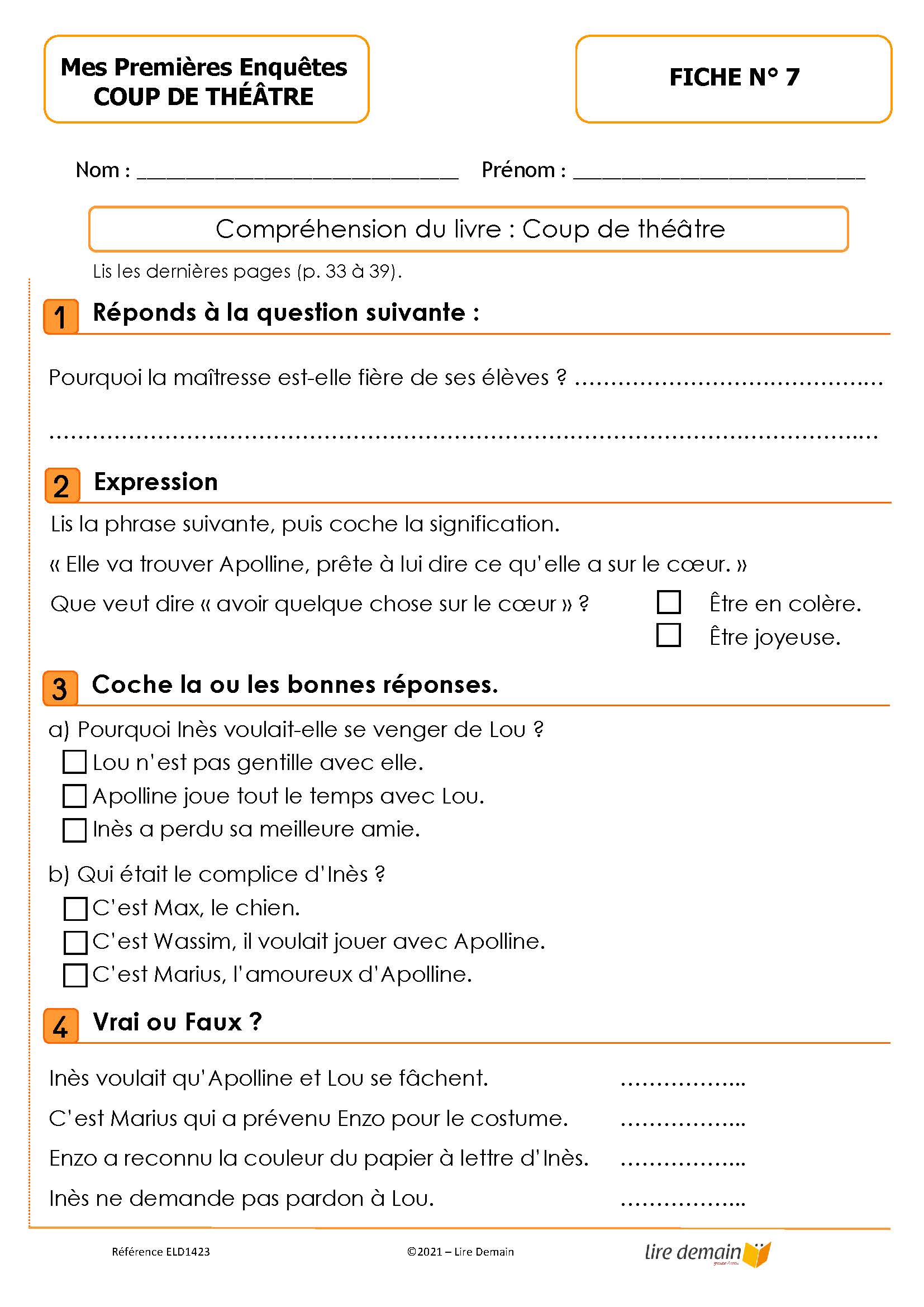 LECTURE SUIVIE - COUP DE THEATRE (FICHIER SEUL)