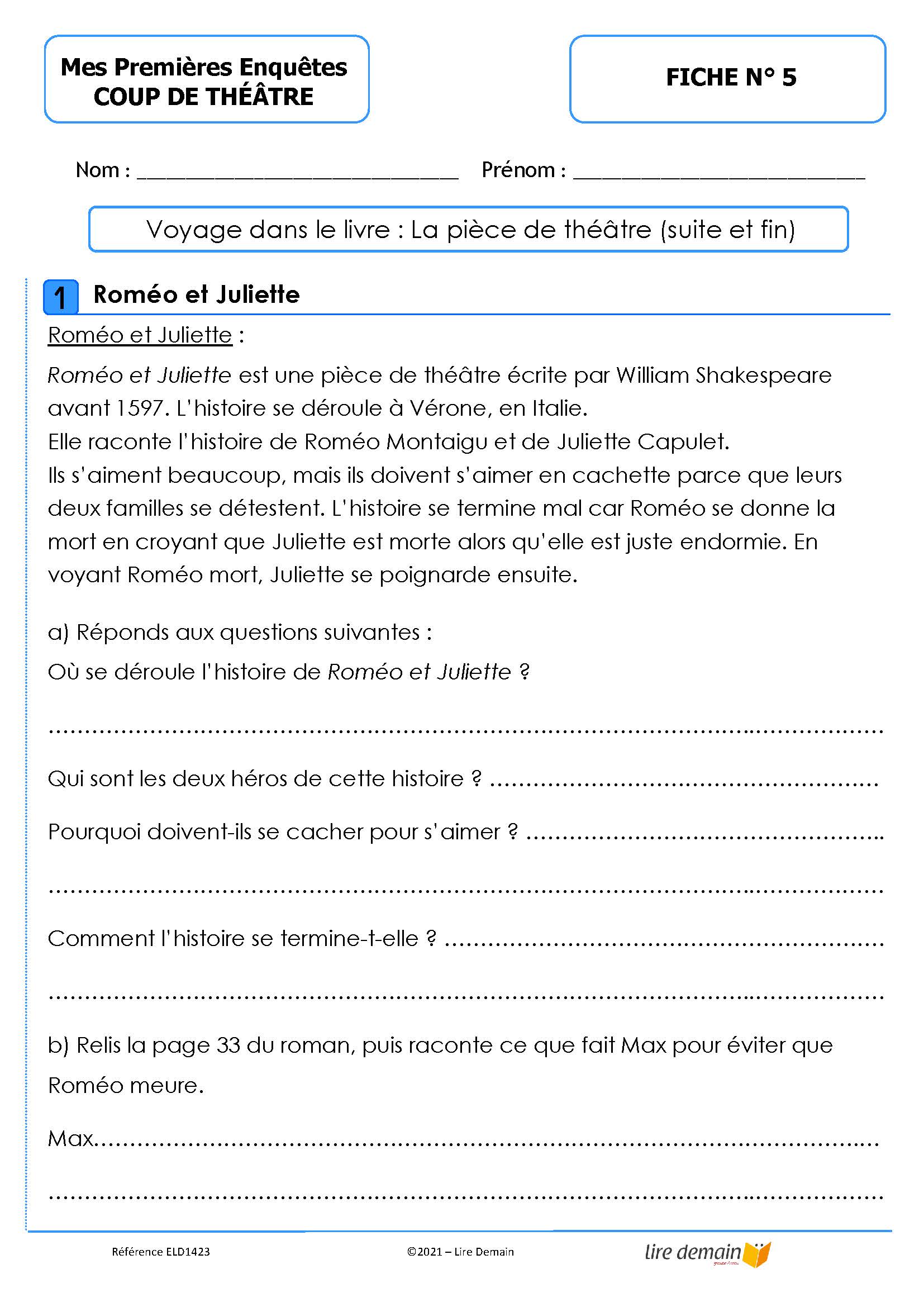 LECTURE SUIVIE - COUP DE THEATRE (FICHIER SEUL)