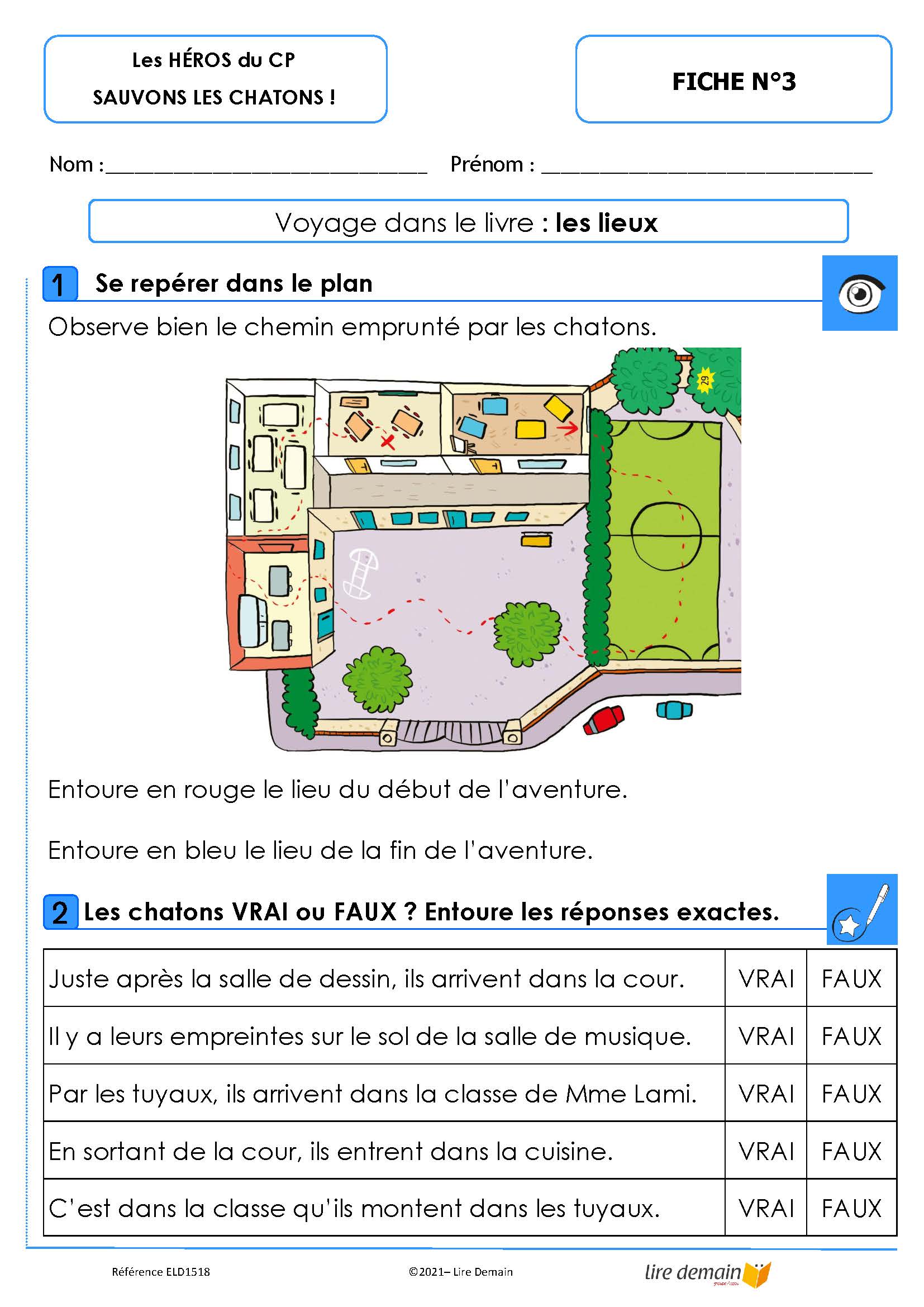 LECTURE SUIVIE - HEROS DU CP - SAUVONS LES CHATONS (FICHIER SEUL)