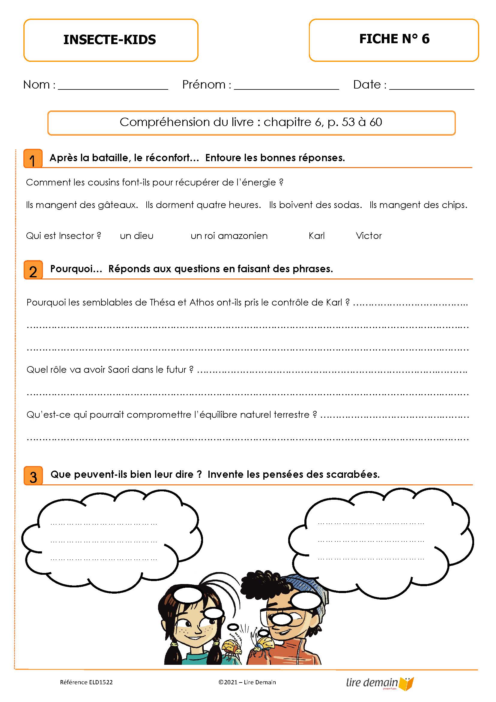 LECTURE SUIVIE - INSECTE-KIDS (FICHIER SEUL)