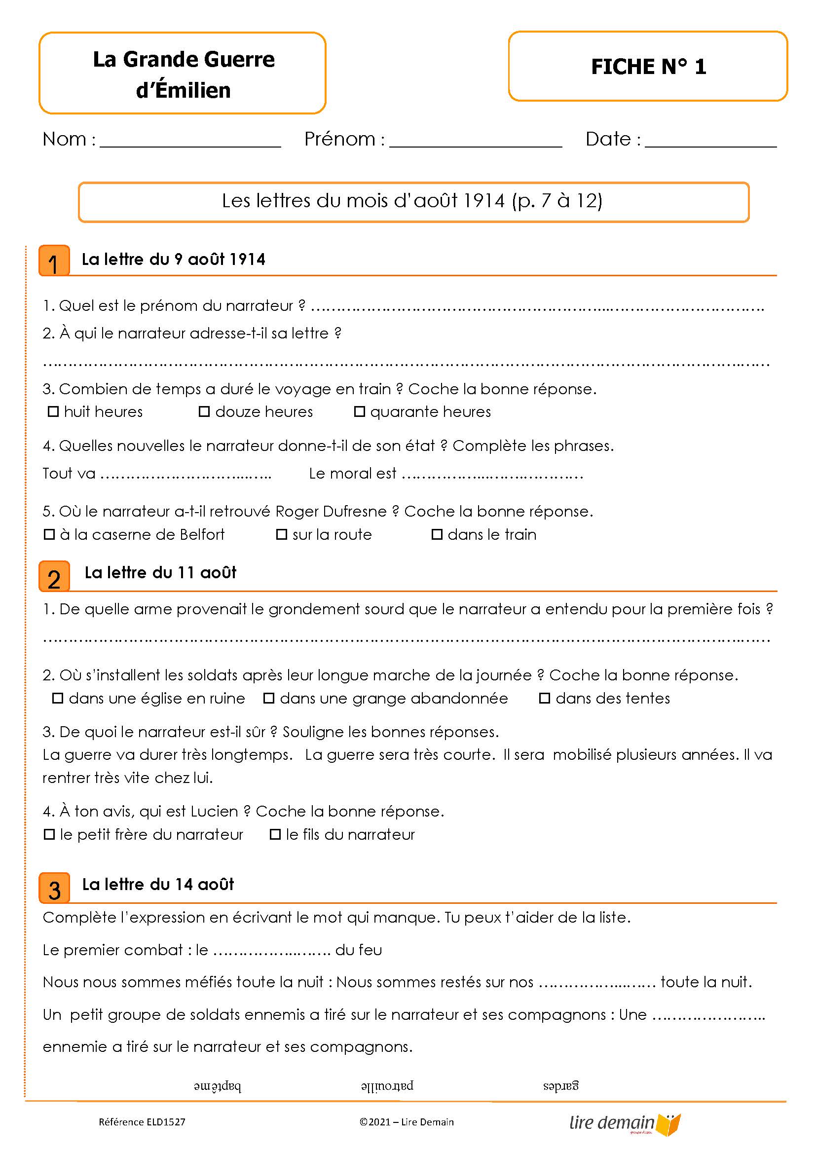 LECTURE SUIVIE - LA GRANDE GUERRE D