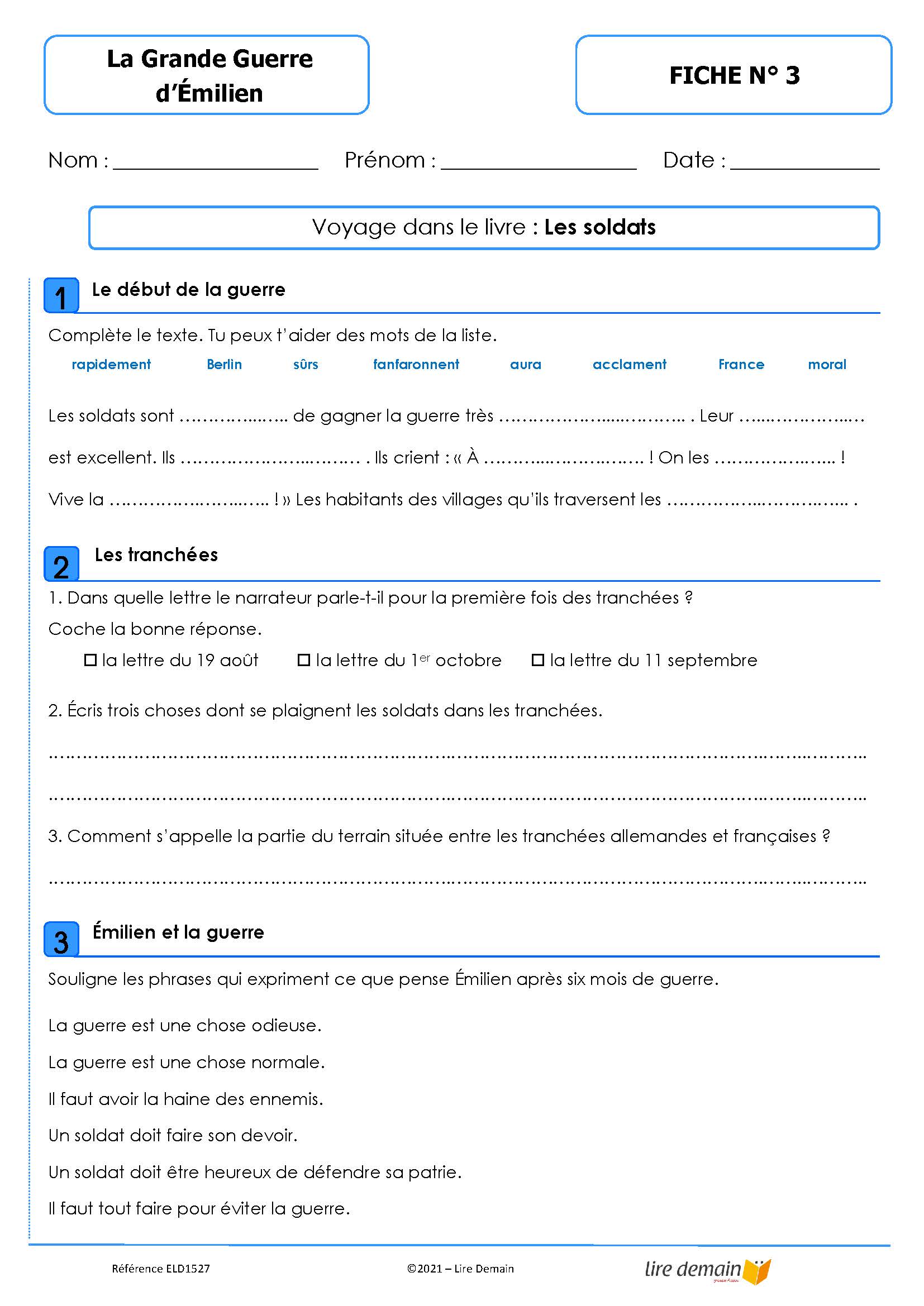 LECTURE SUIVIE - LA GRANDE GUERRE D