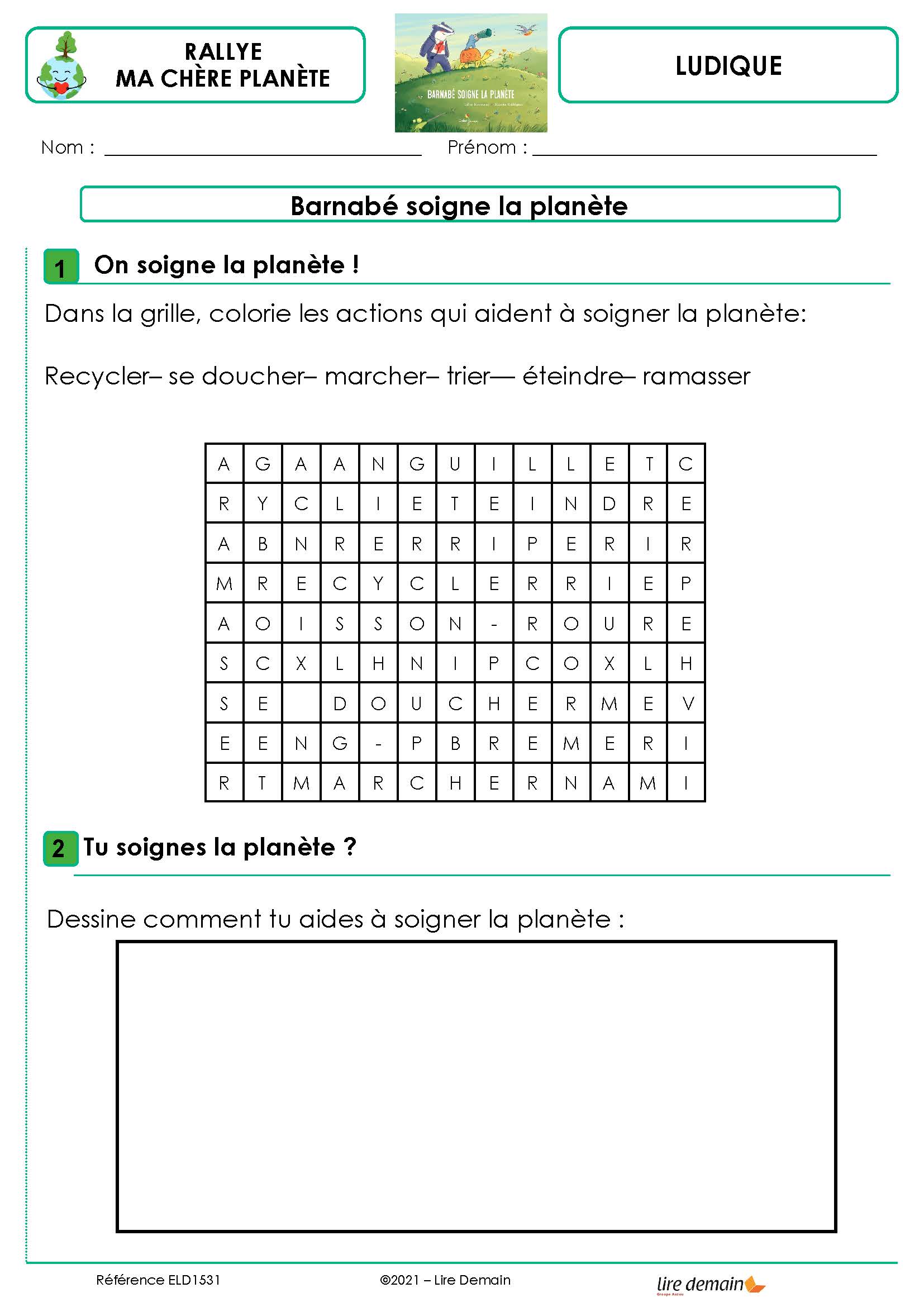 RALLYE LECTURE - MA CHERE PLANETE (FICHIER SEUL)