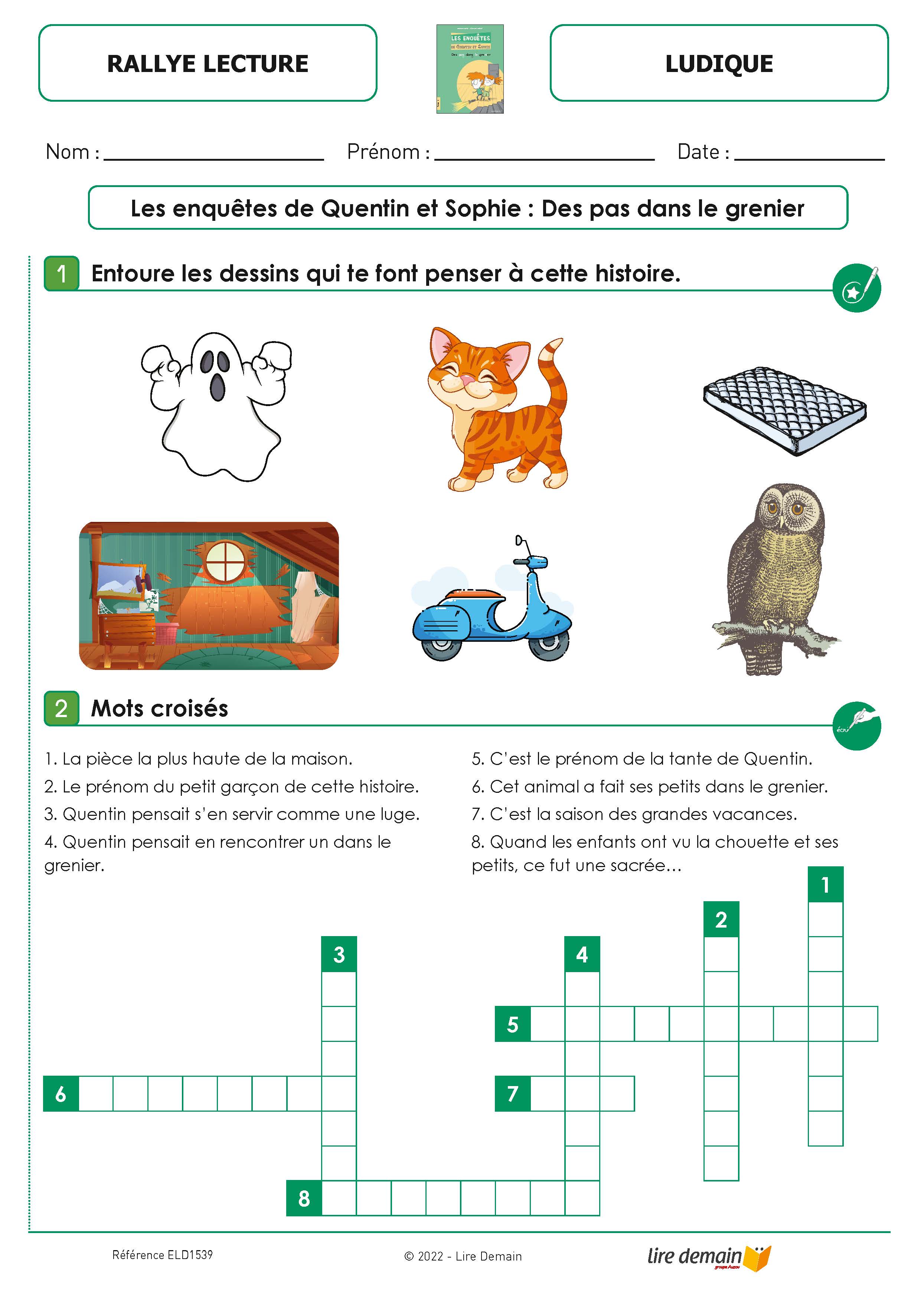 RALLYE LECTURE - LES ENQUETES DE QUENTIN ET SOPHIE (FICHIER SEUL)