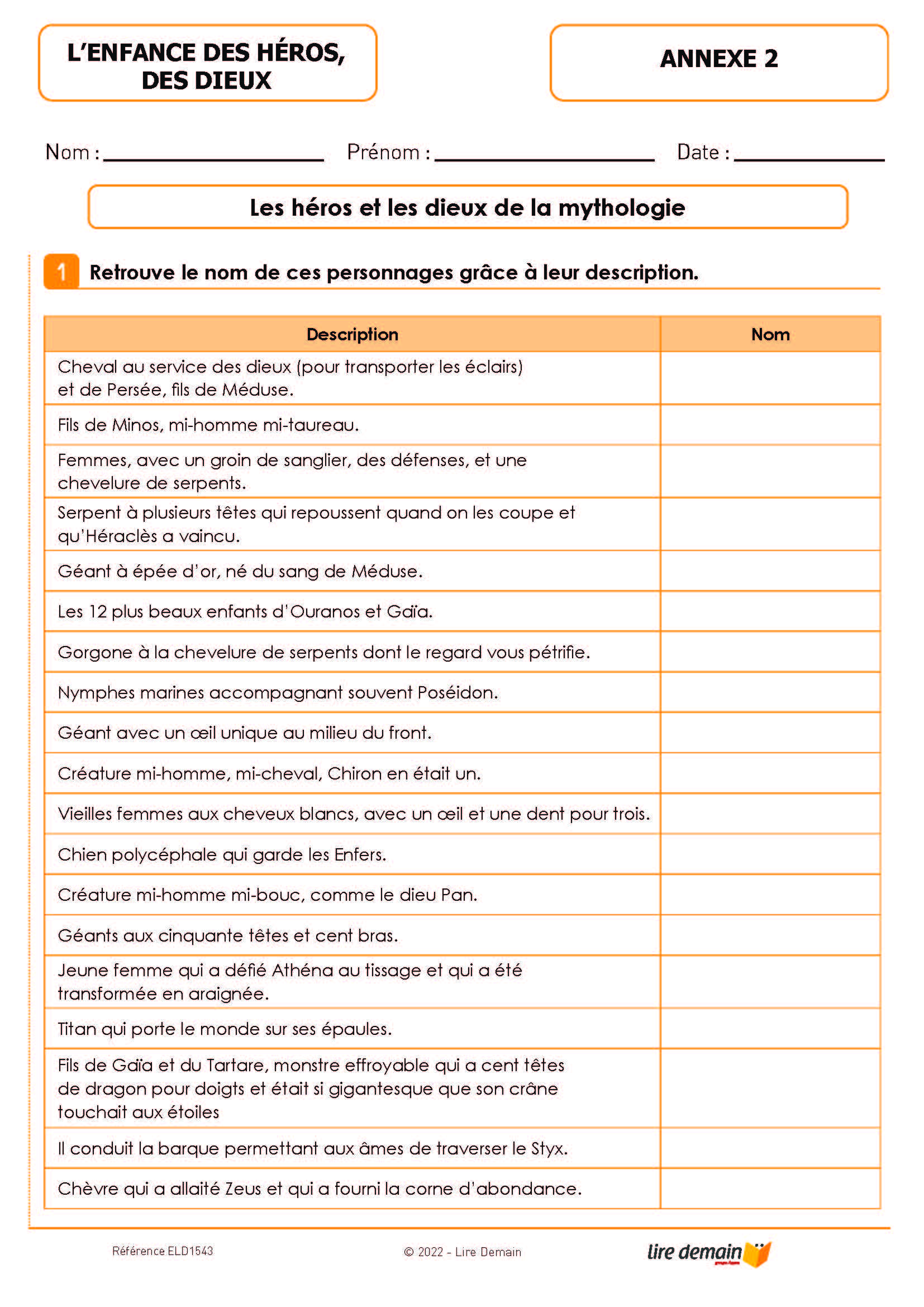 RALLYE LECTURE - 100% MYTHOLOGIE