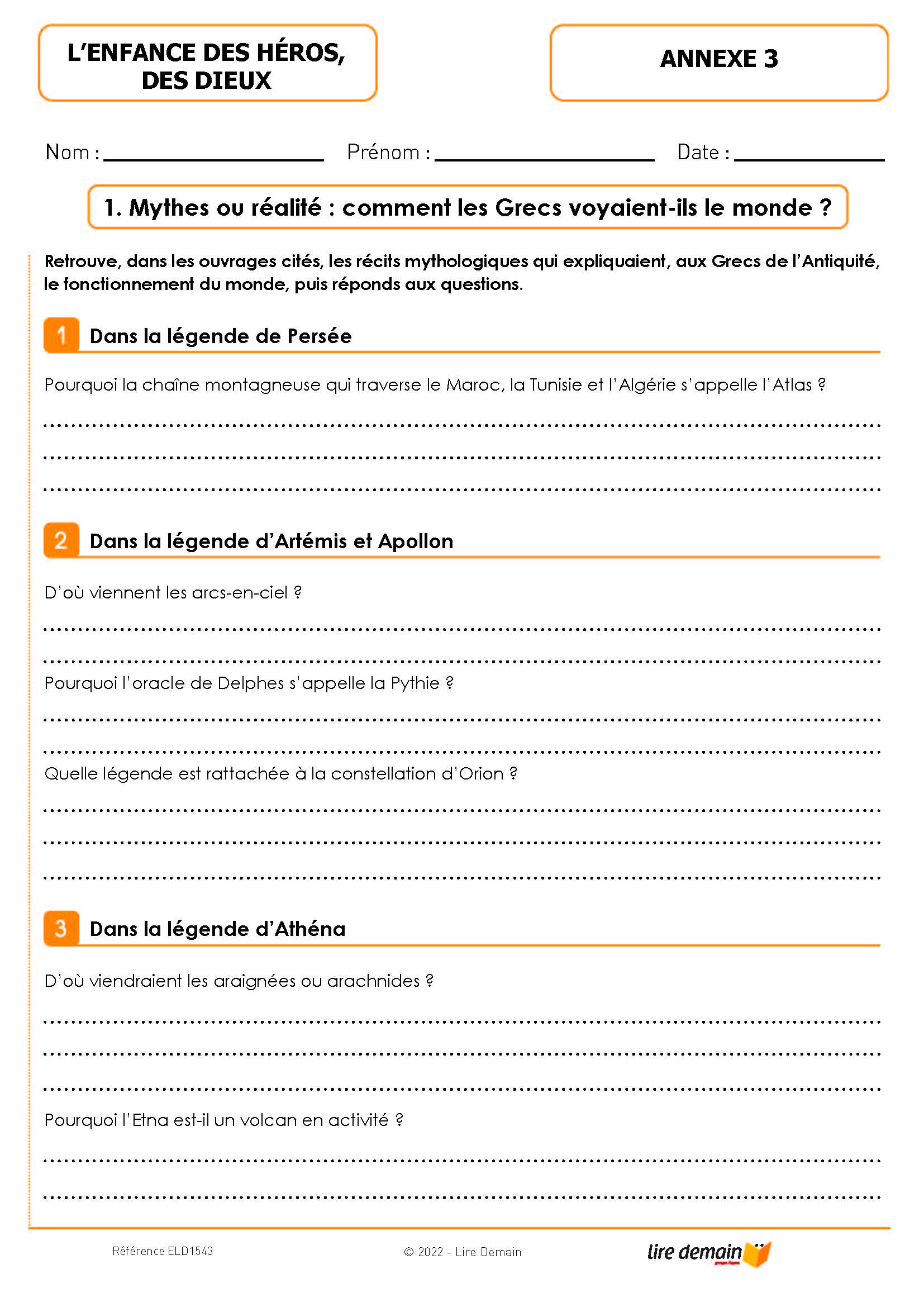 RALLYE LECTURE - 100% MYTHOLOGIE