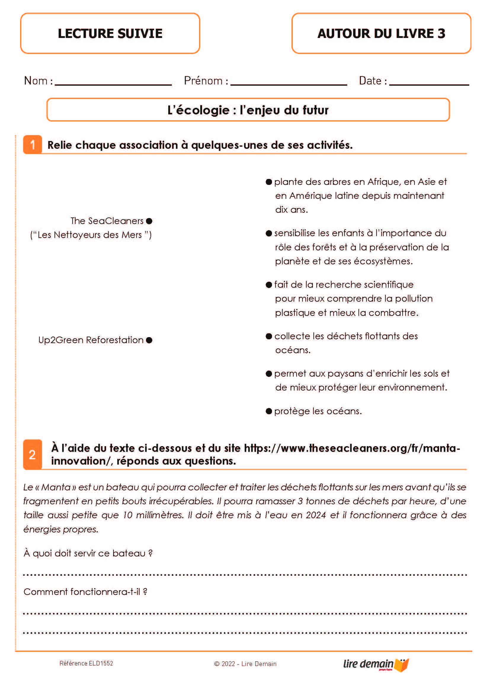 LECTURE SUIVIE - AU COEUR DE LA NATURE (FICHIER SEUL)