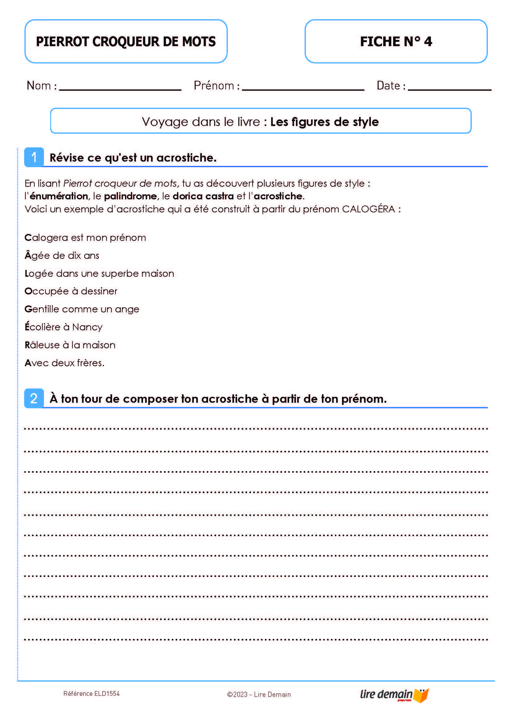 LECTURE SUIVIE - PIERROT CROQUEUR DE MOTS