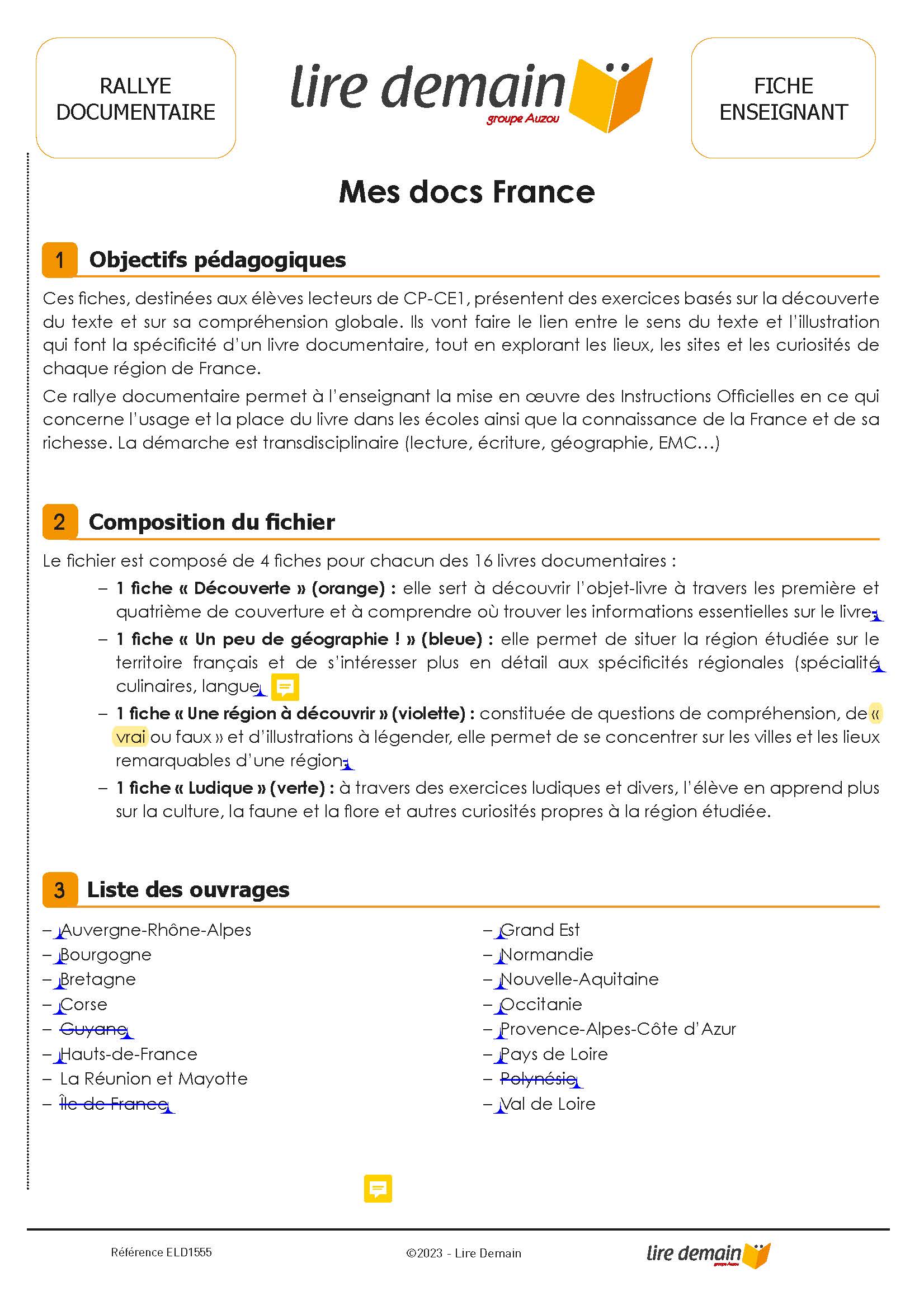 RALLYE DOC - MES DOCS FRANCE (FICHIER SEUL)
