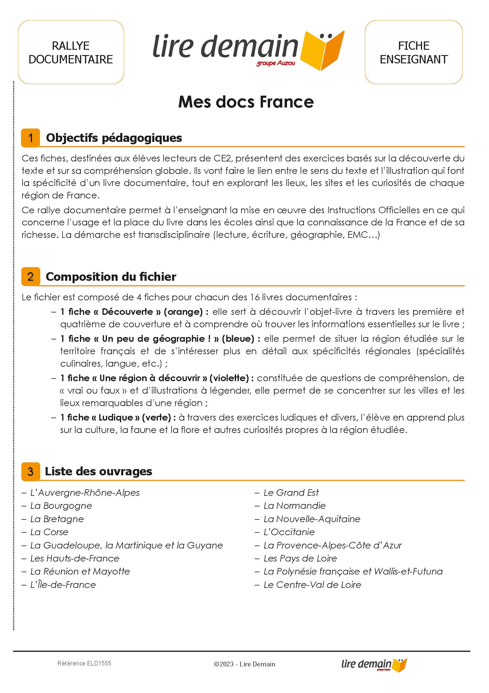 RALLYE DOC - MES DOCS FRANCE (FICHIER SEUL)
