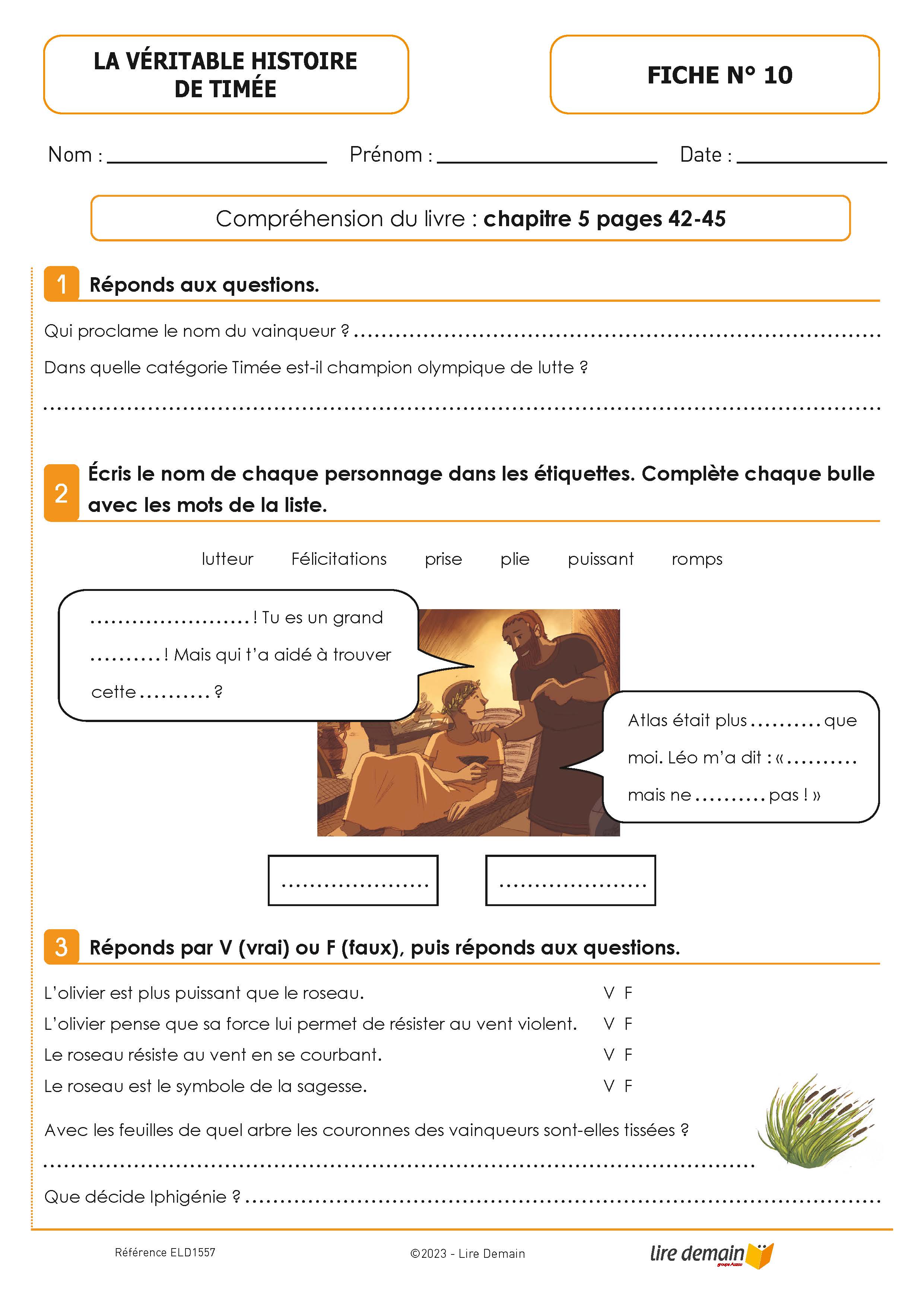 LECTURE SUIVIE - TIMEE AUX JEUX OLYMPIQUES (FICHIER SEUL)