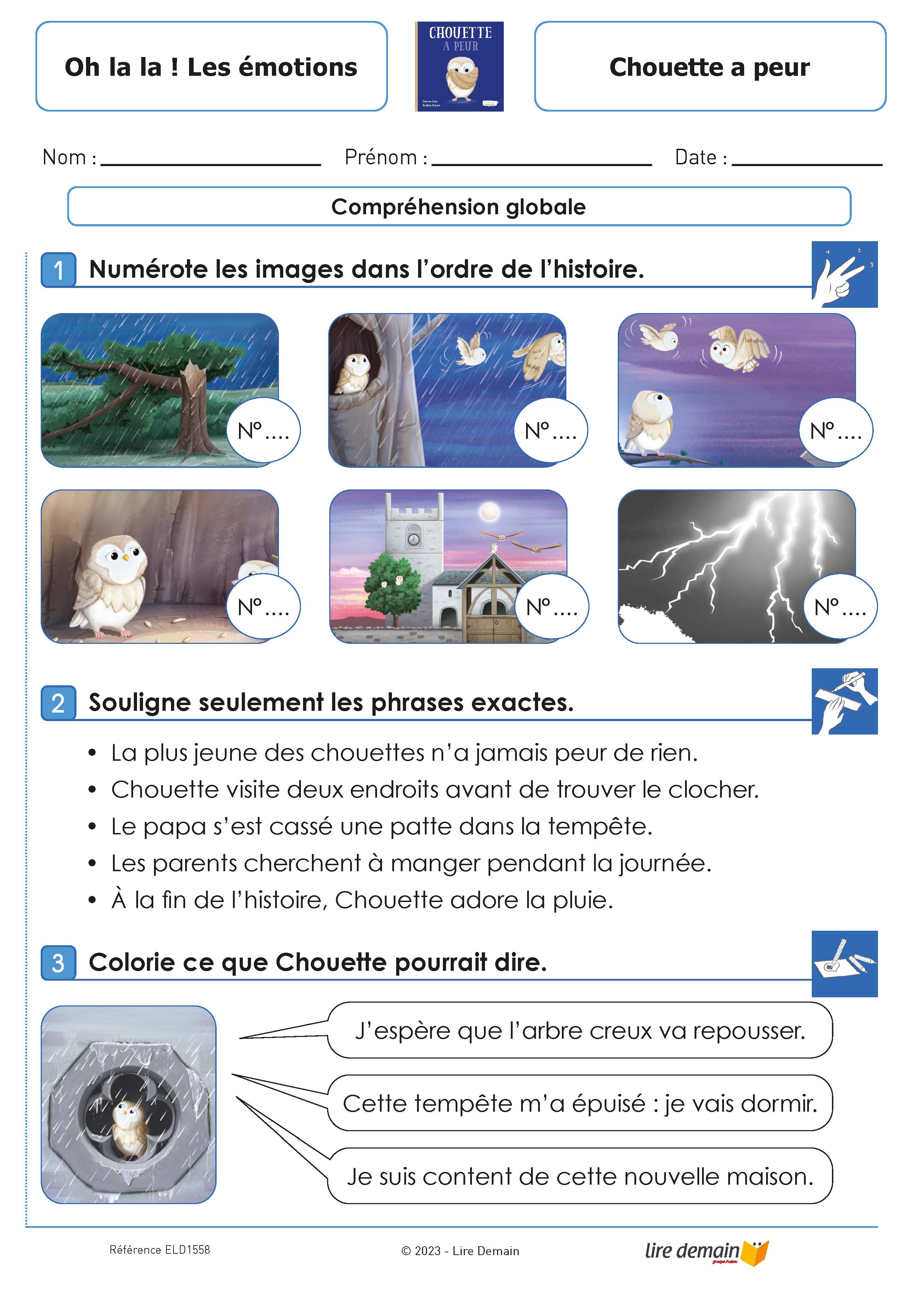 RALLYE LECTURE - OH LA LA LES EMOTIONS (FICHIER SEUL)