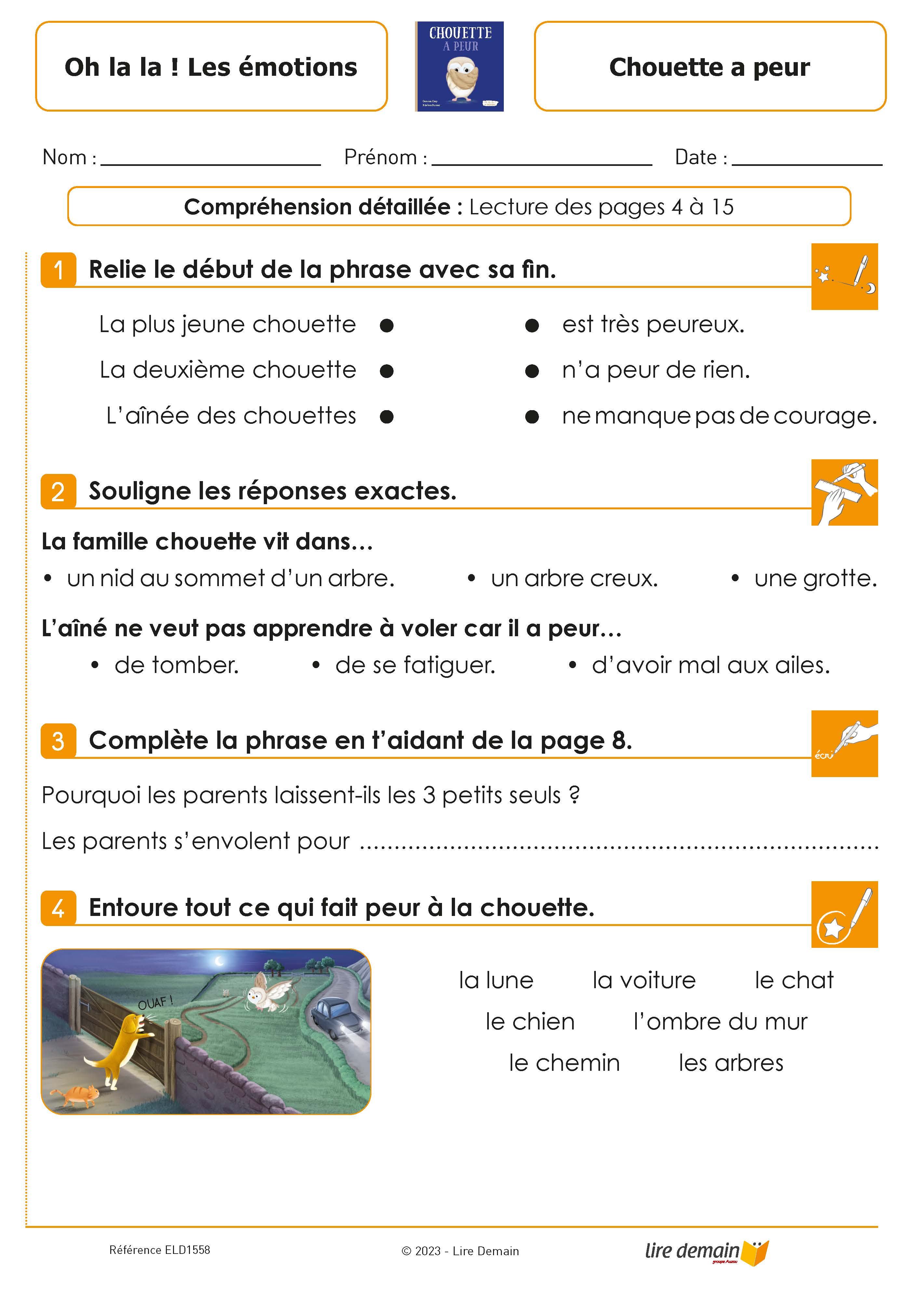 RALLYE LECTURE - OH LA LA LES EMOTIONS (FICHIER SEUL)