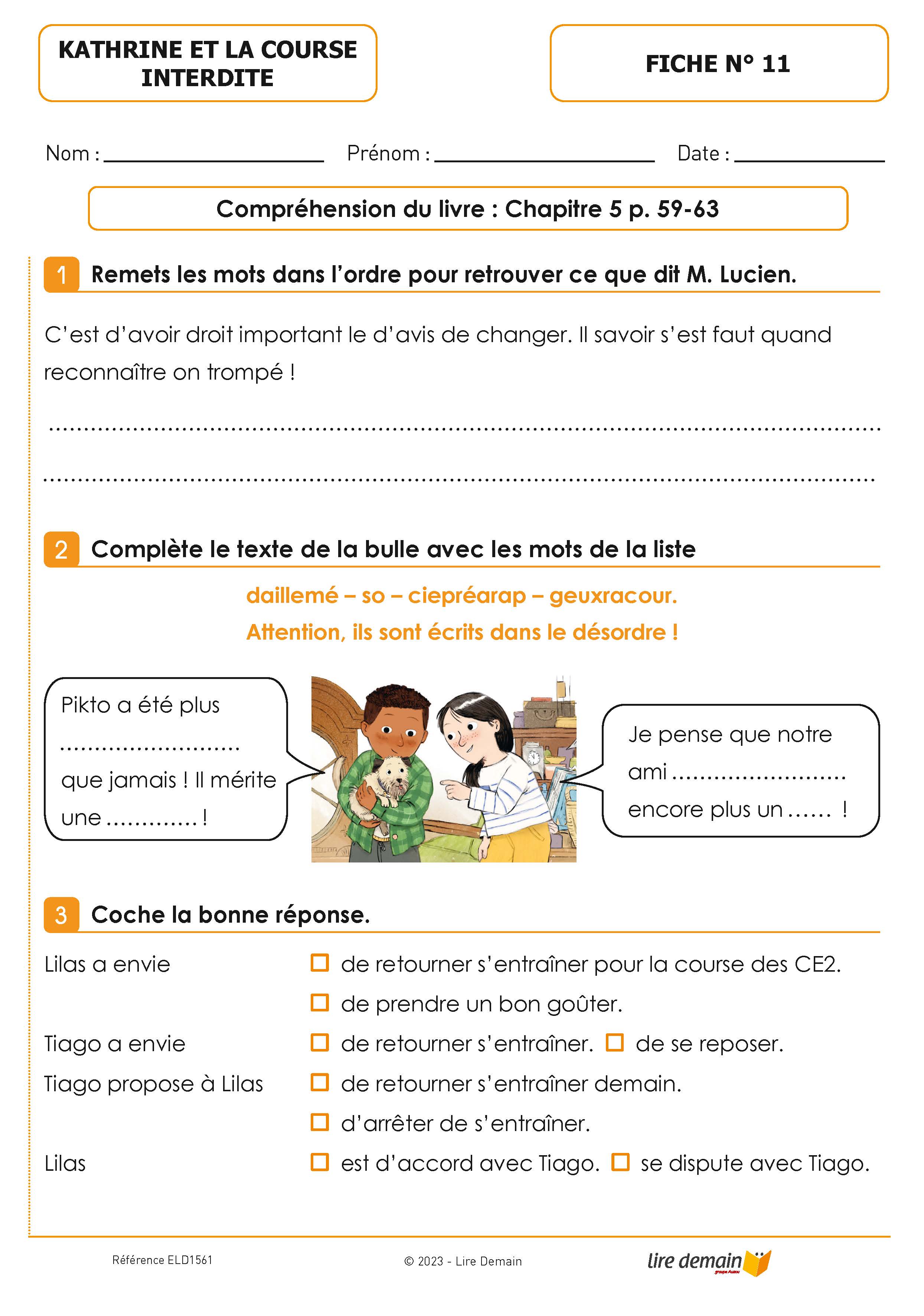 LECTURE SUIVIE - KATHRINE ET LA COURSE INTERDITE (FICHIER SEUL)