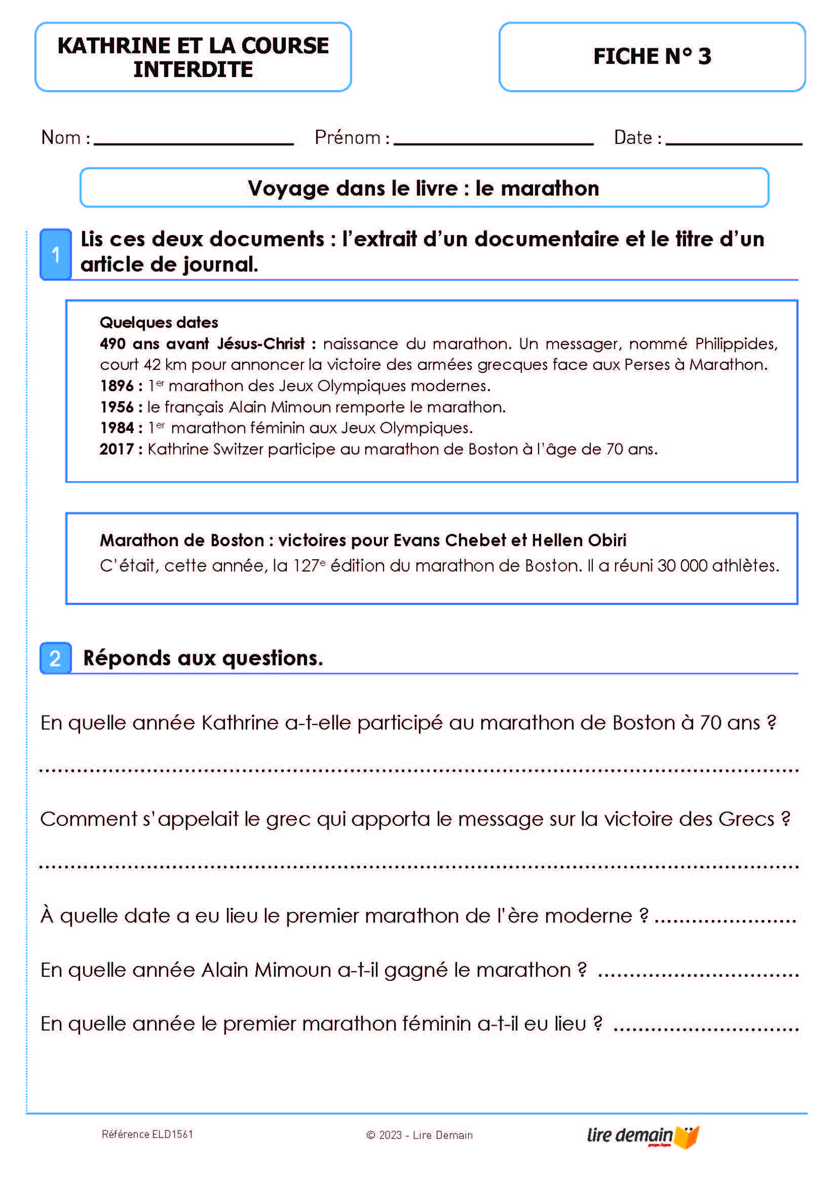 LECTURE SUIVIE - KATHRINE ET LA COURSE INTERDITE (FICHIER SEUL)