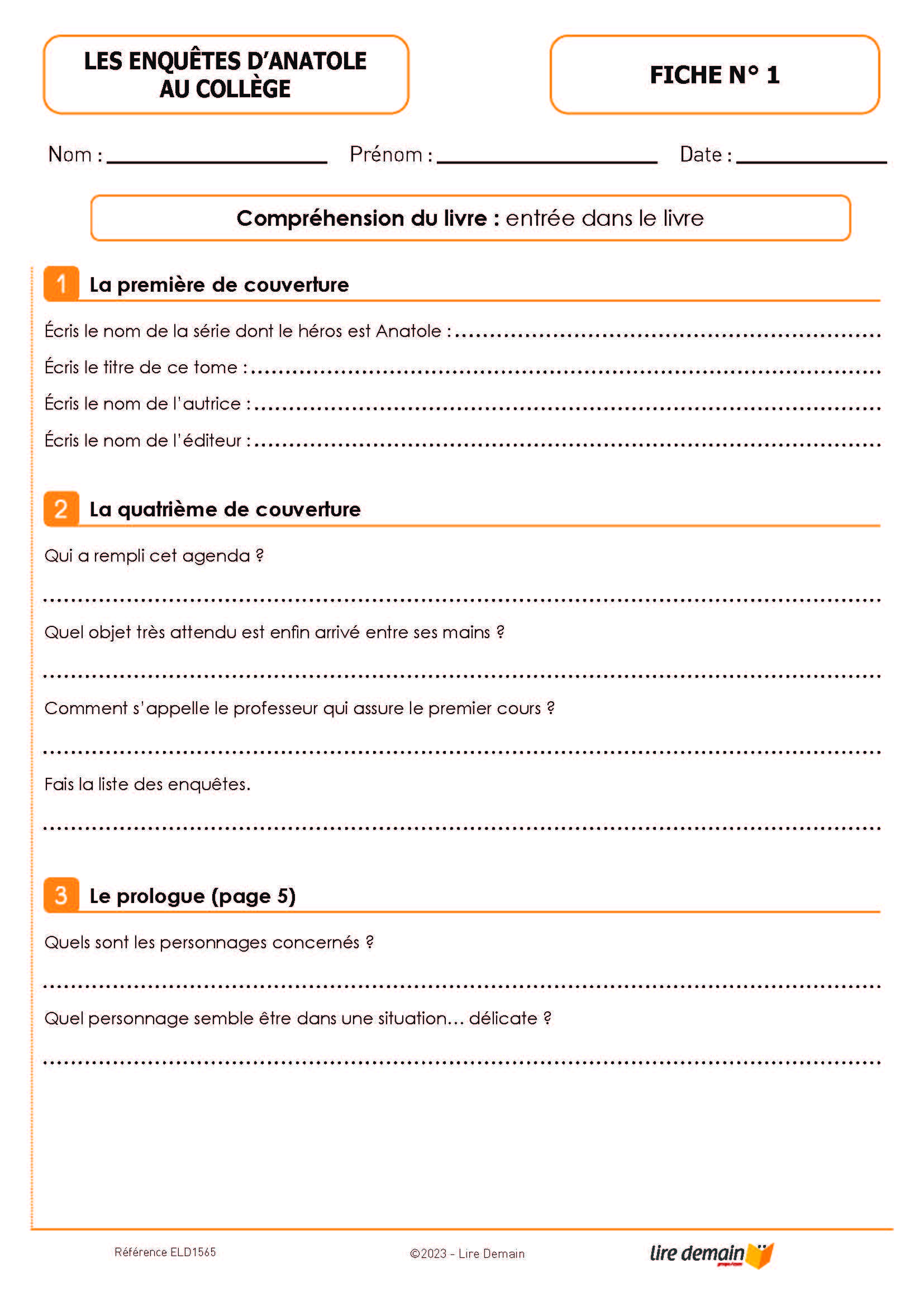 LECTURE SUIVIE - LES ENQUETES D