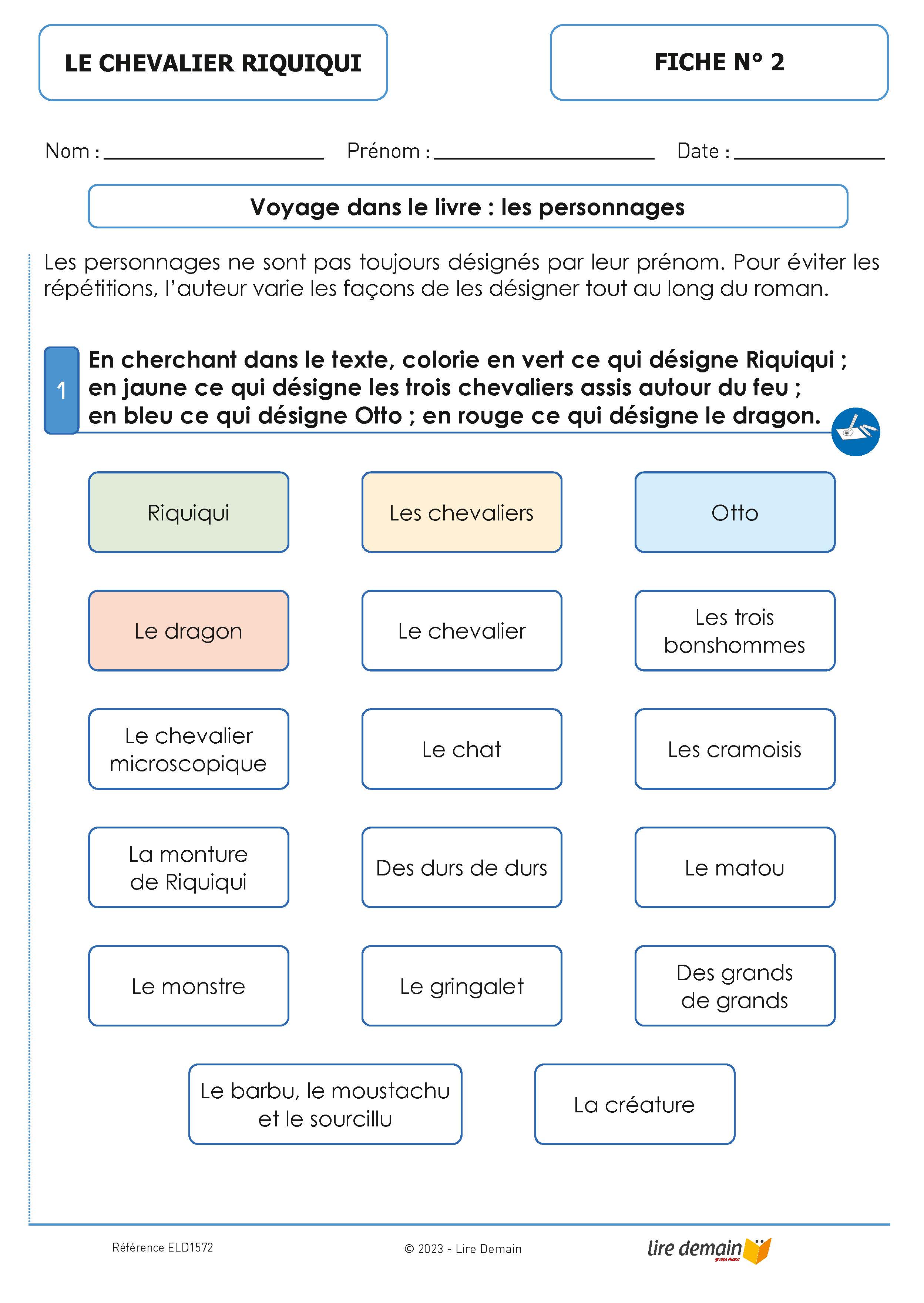 LECTURE SUIVIE  LE CHEVALIER RIQUIQUI - GARE AU DRAGON ! (FICHIER SEUL)