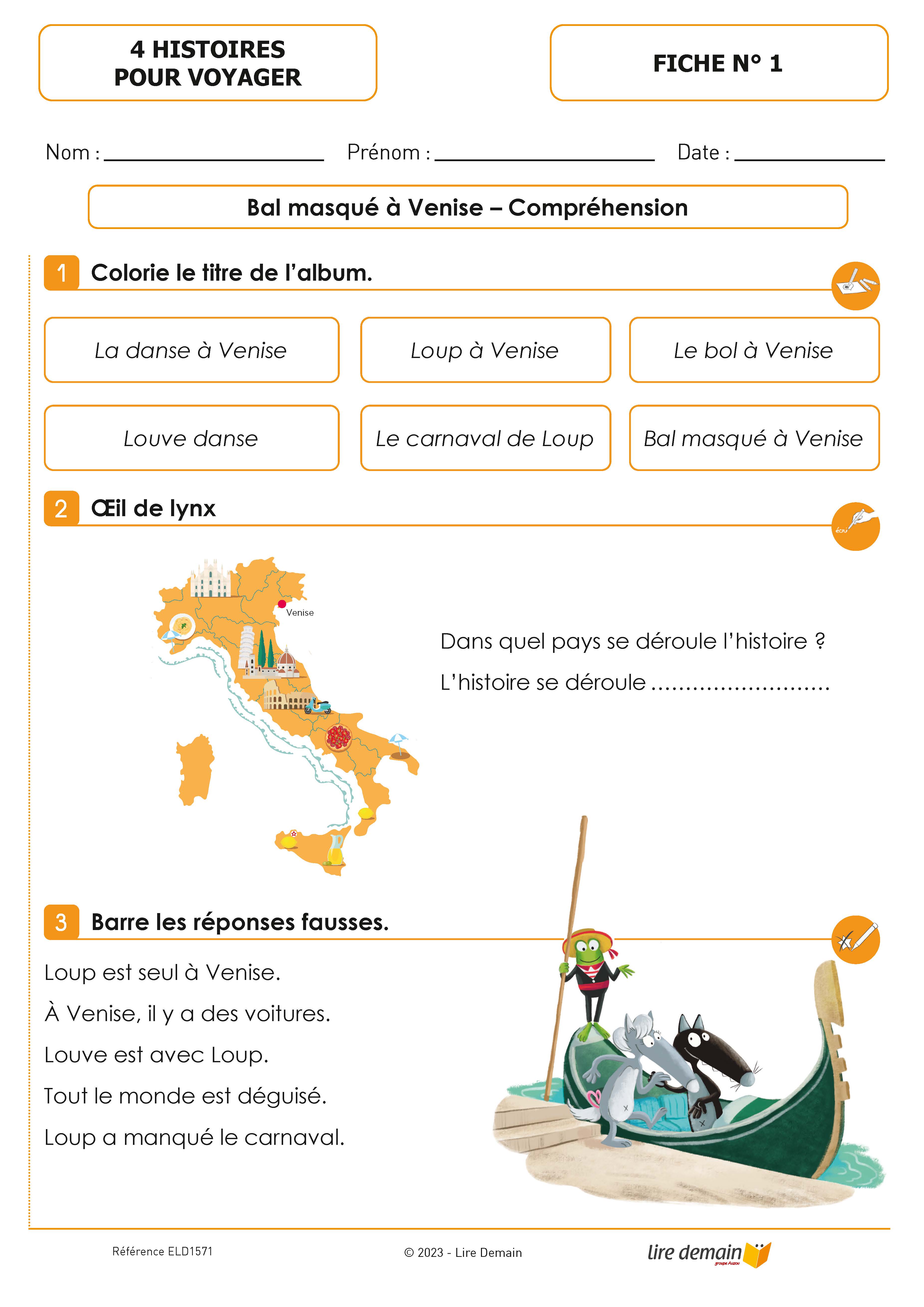 LECTURE SUIVIE - 4 HISTOIRES POUR VOYAGER AVEC LOUP (FICHIER SEUL)