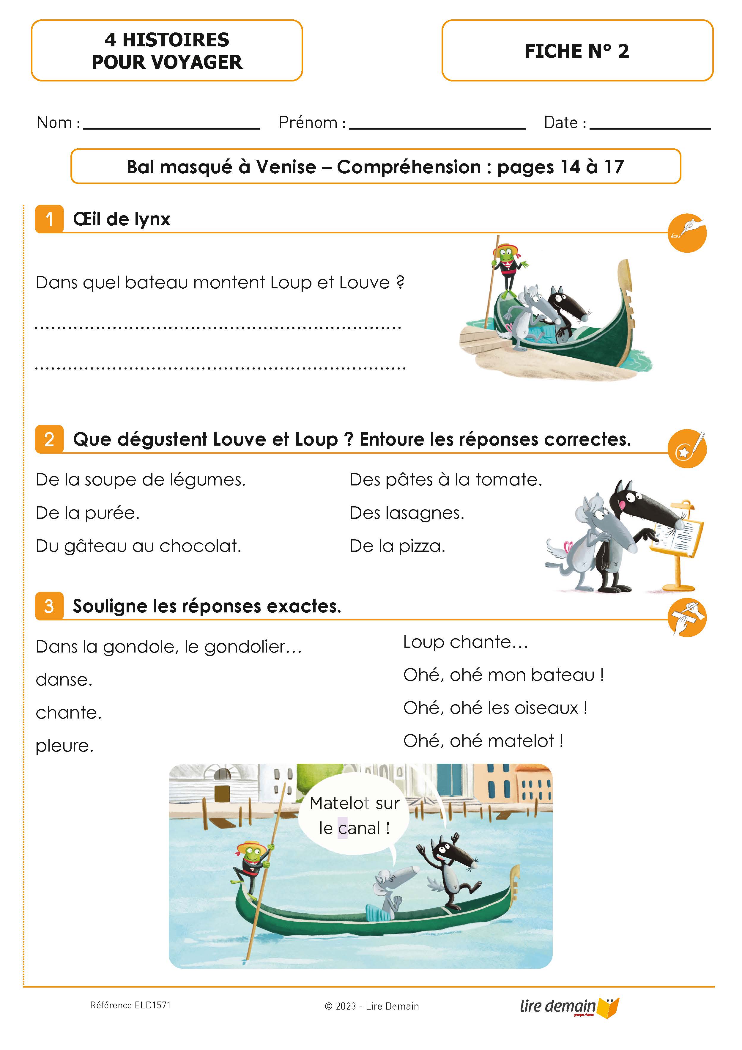 LECTURE SUIVIE - 4 HISTOIRES POUR VOYAGER AVEC LOUP (FICHIER SEUL)