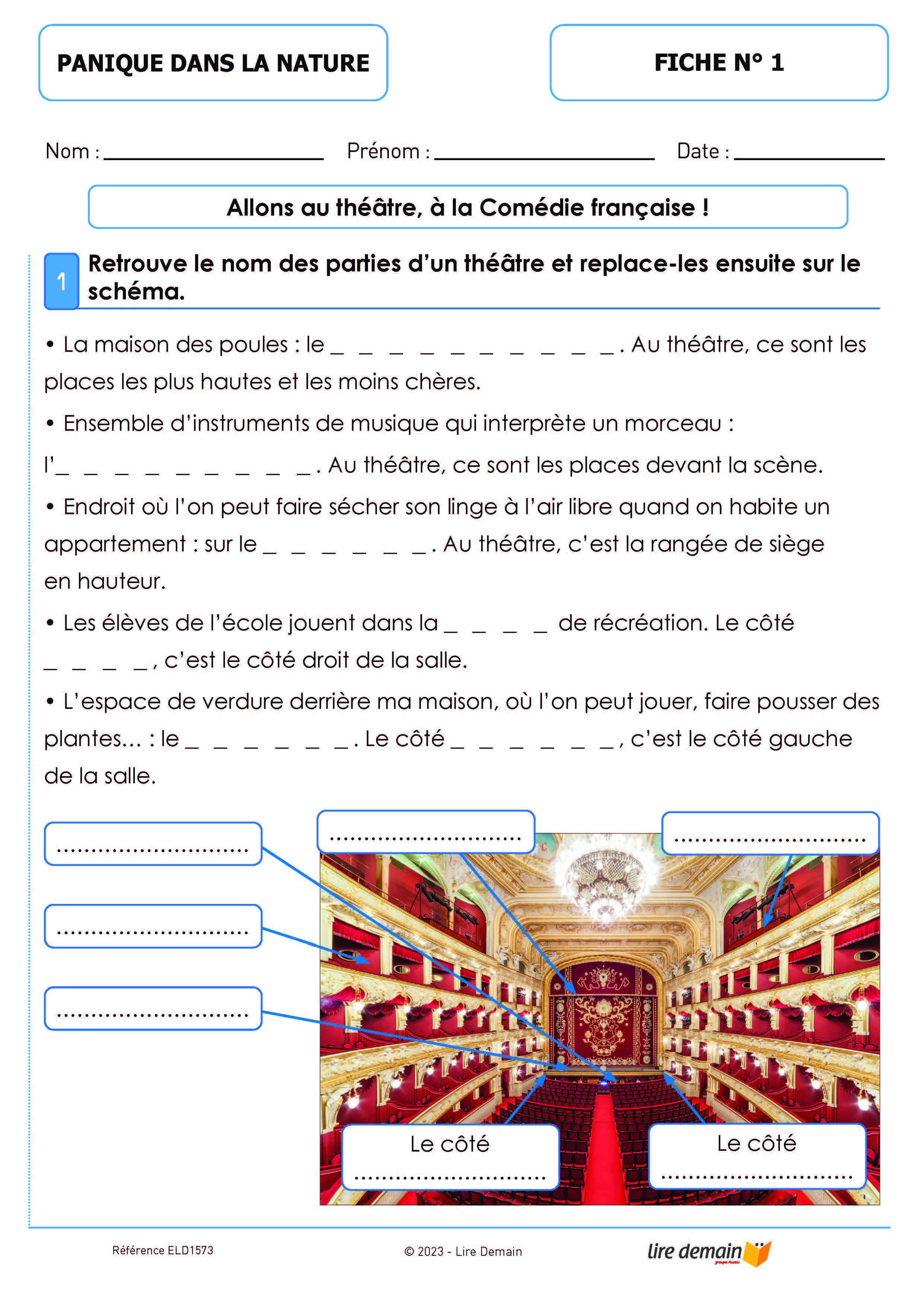 LECTURE SUIVIE THEATRE - PANIQUE DANS LA NATURE (25 EX)