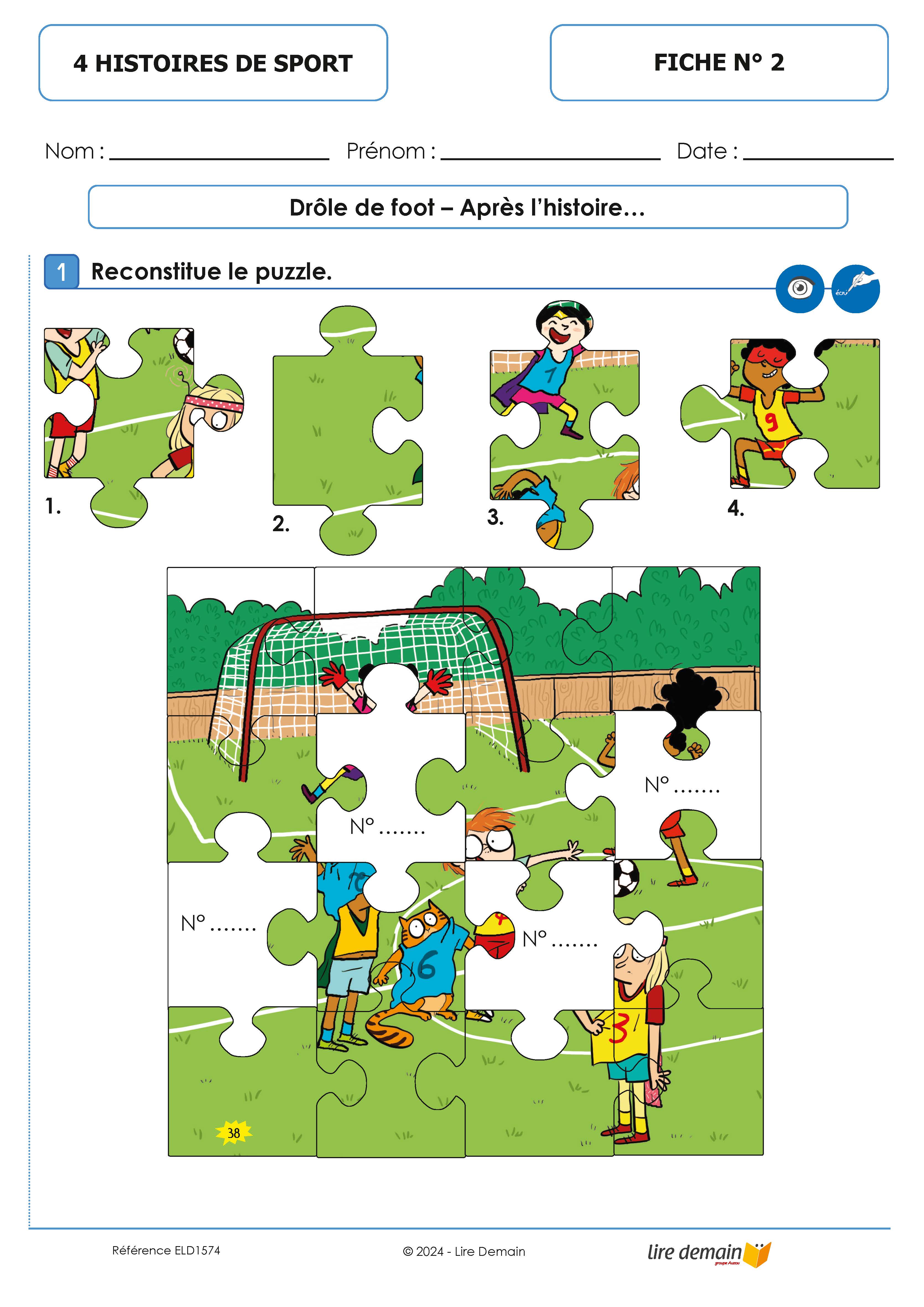 LECTURE SUIVIE - 4 HISTOIRES DE SPORT (25 EX)