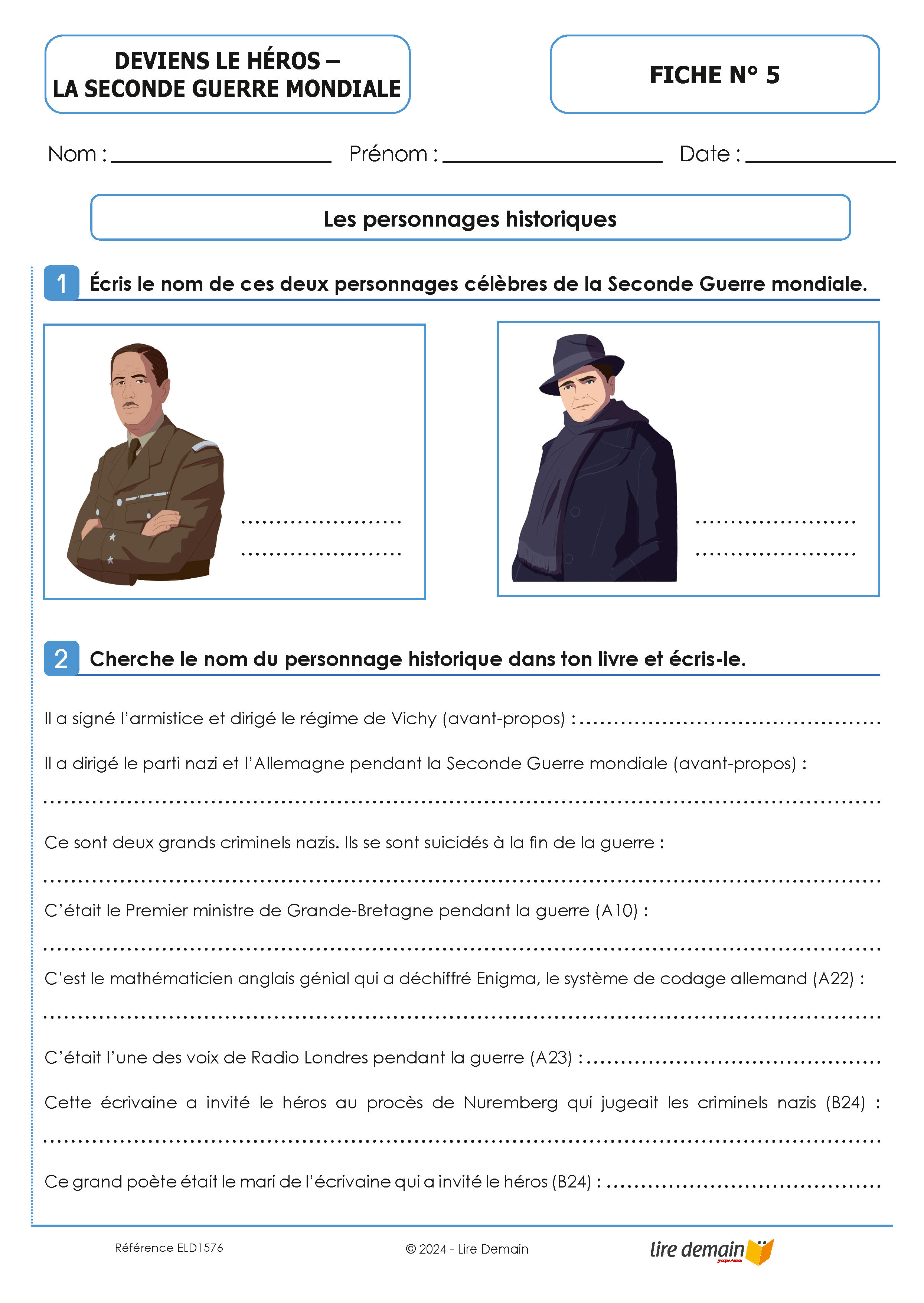 LECTURE SUIVIE - LA SECONDE GUERRE MONDIALE (DEVIENS LE HEROS) (FICHIER SEUL)