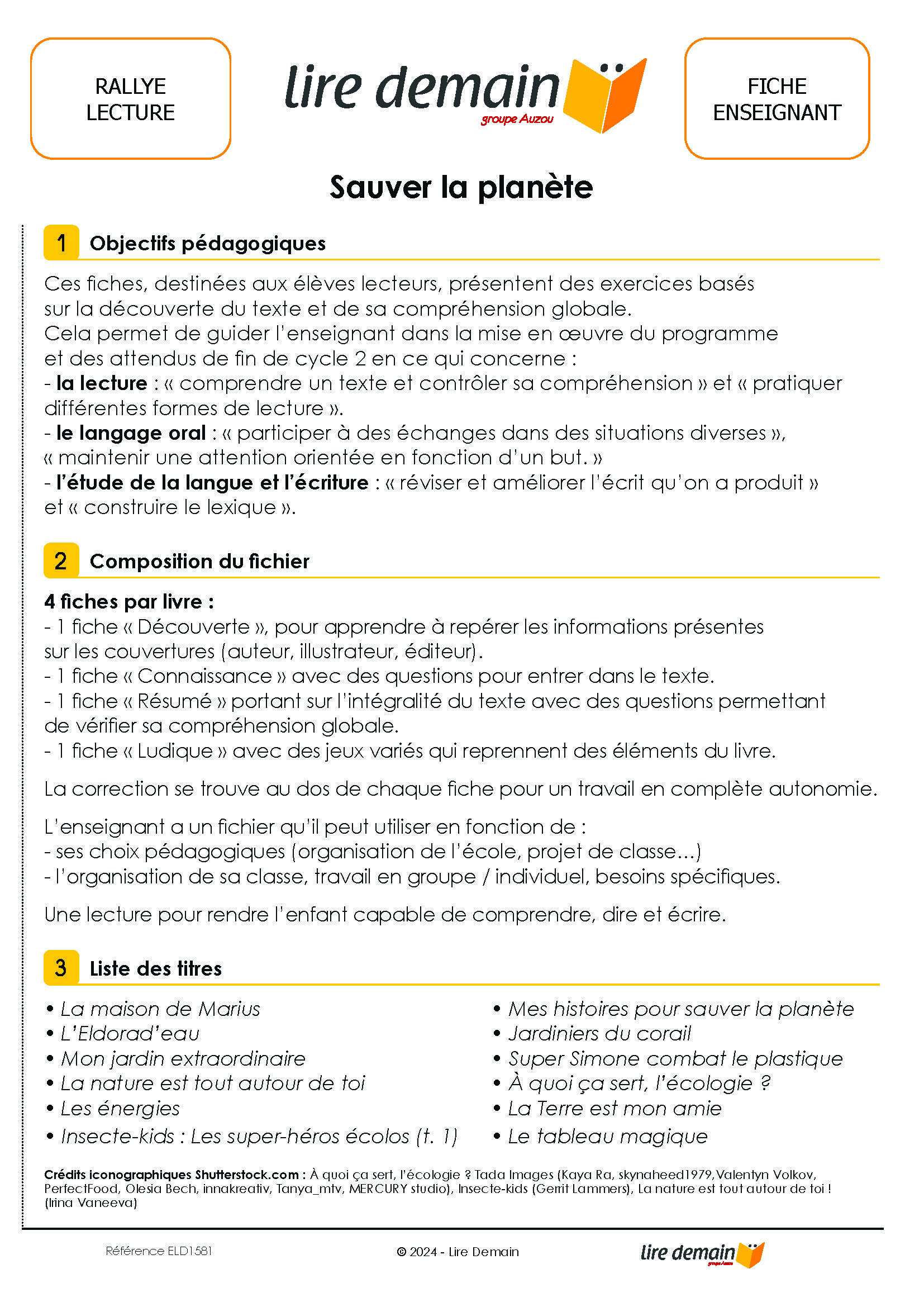 RALLYE LECTURE SAUVER LA PLANETE (FICHIER SEUL)