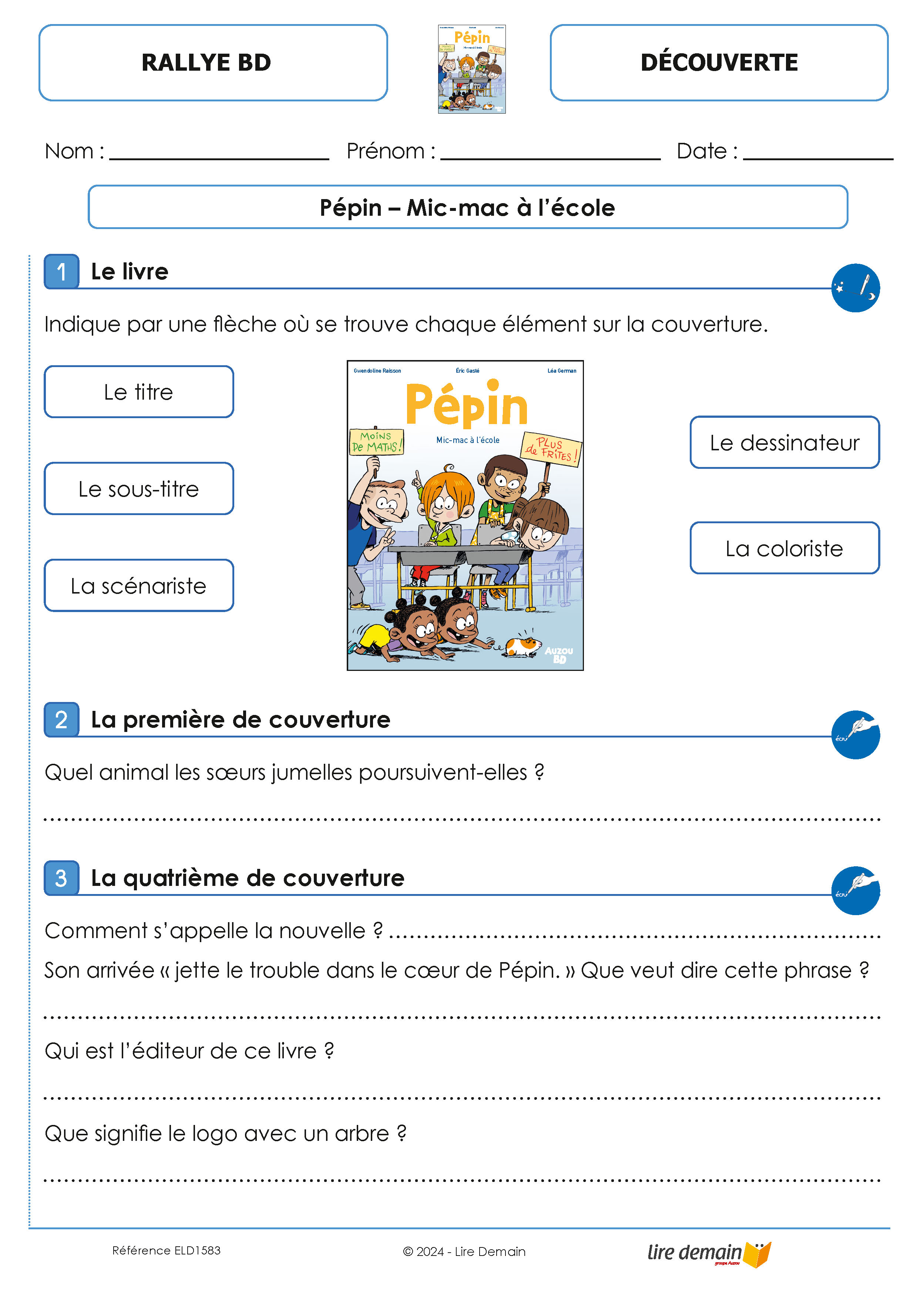 RALLYE LECTURE - JE DECOUVRE LA BD 2024 (FICHIER SEUL)