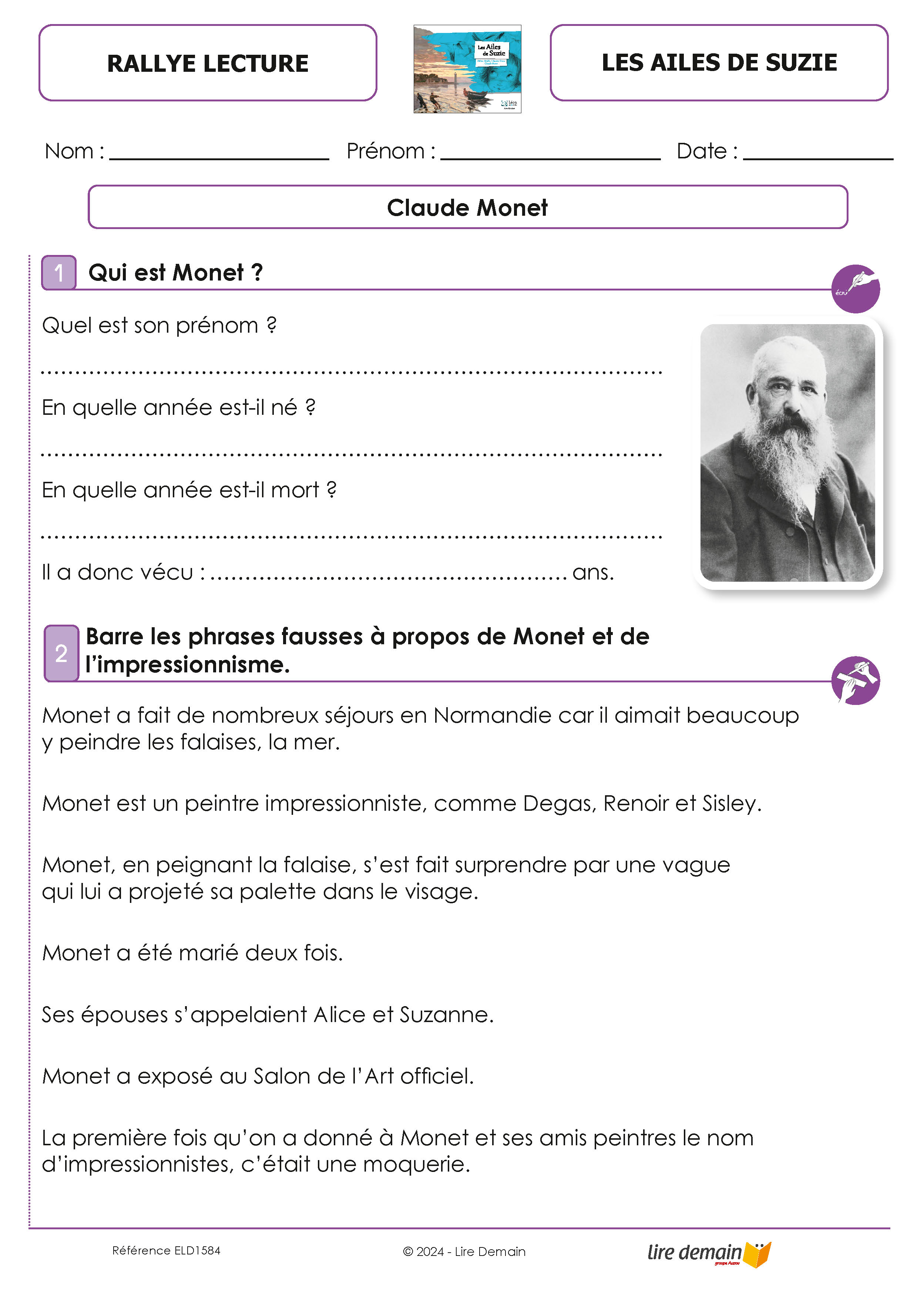 RALLYE LECTURE VOYAGE DANS LES OEUVRES (FICHIER SEUL)