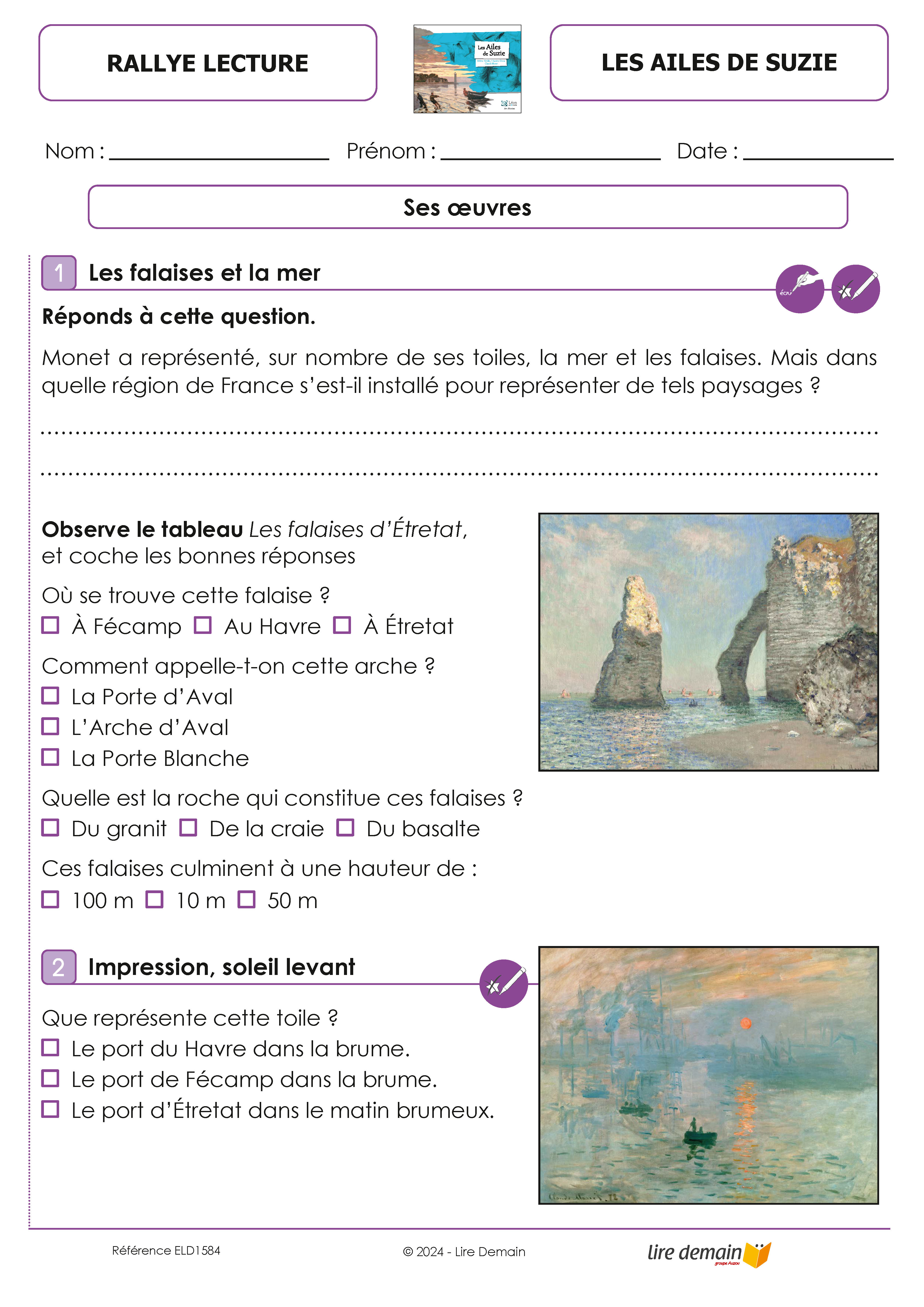 RALLYE LECTURE VOYAGE DANS LES OEUVRES (FICHIER SEUL)