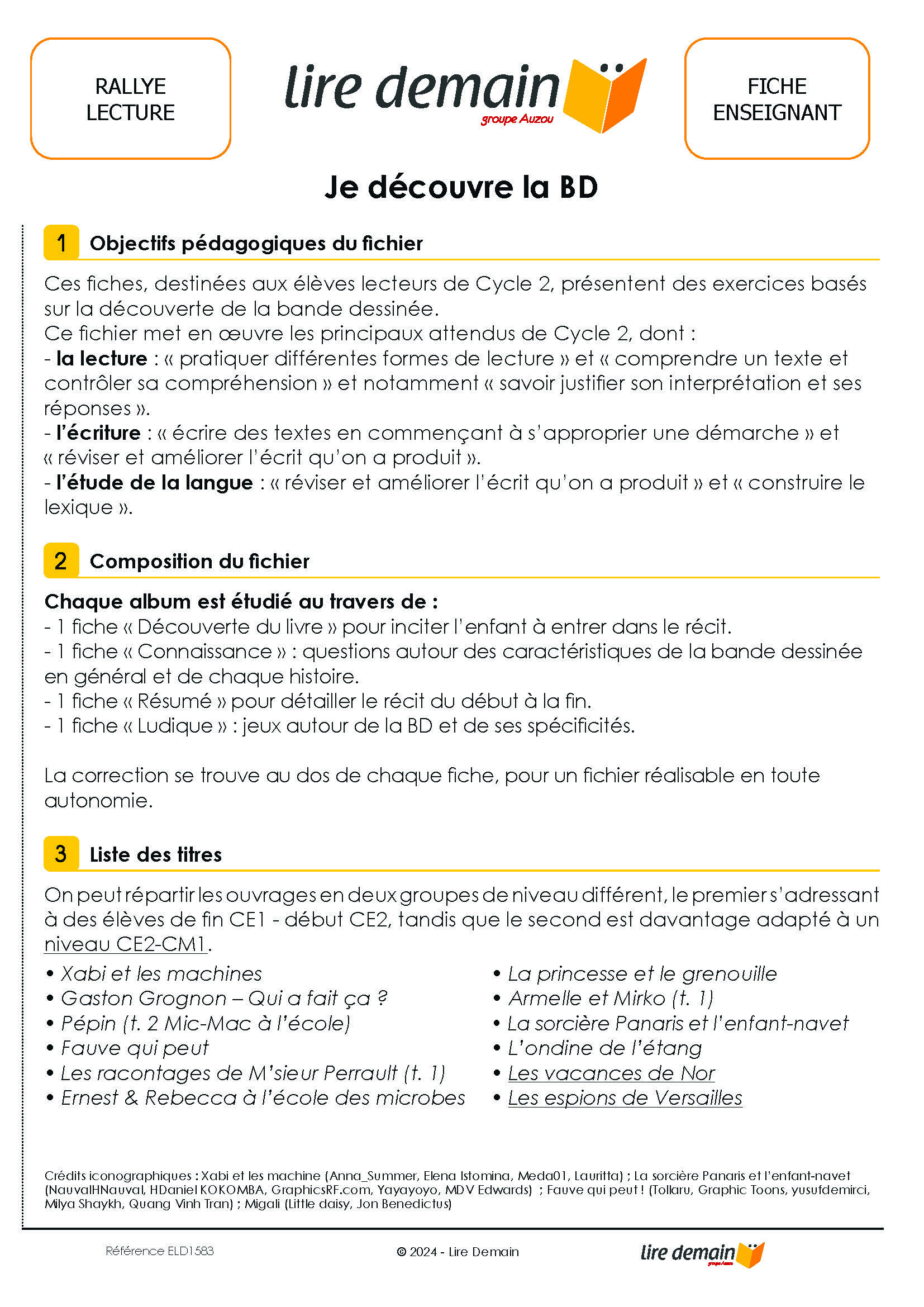 RALLYE LECTURE - JE DECOUVRE LA BD 2024