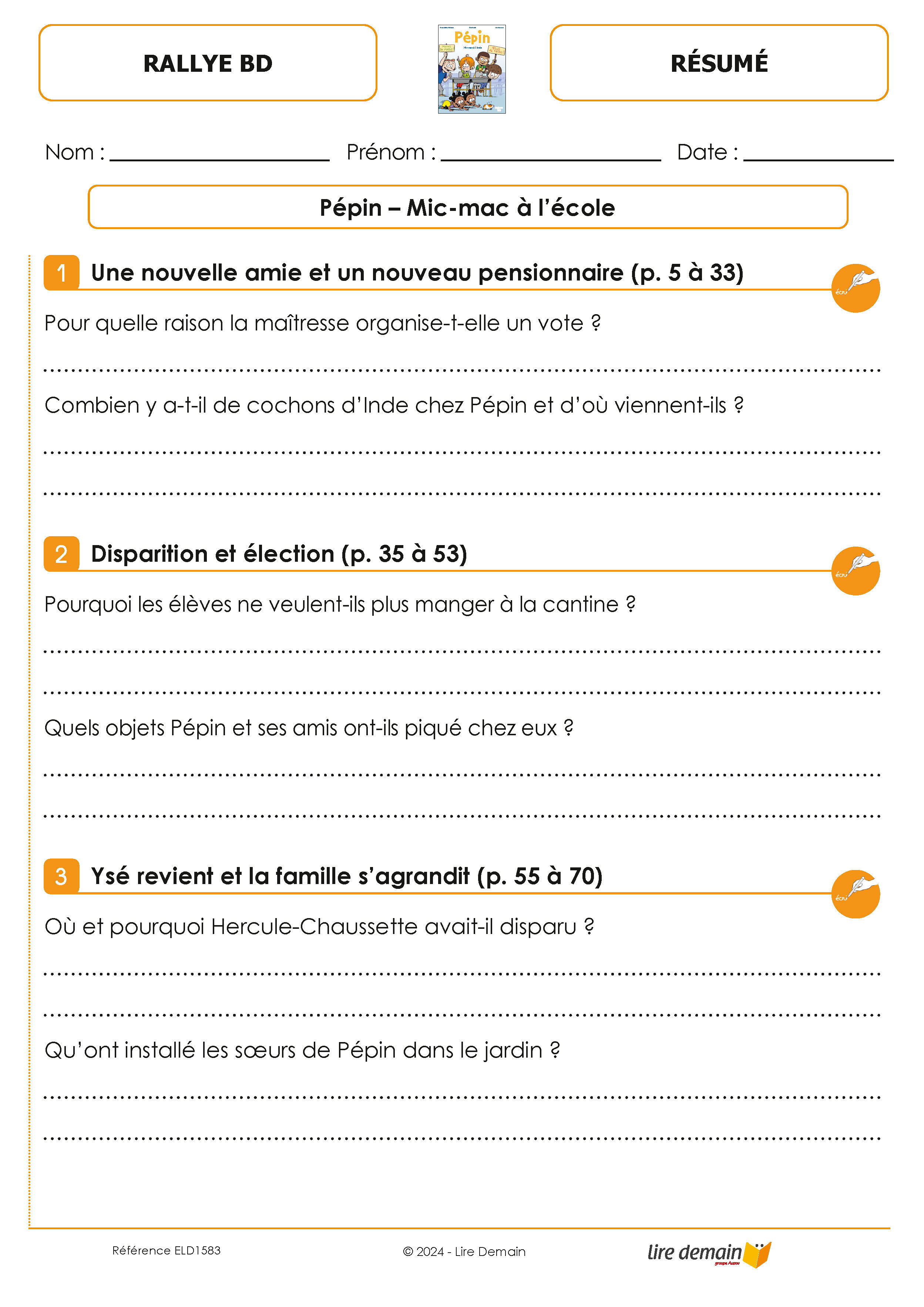 RALLYE LECTURE - JE DECOUVRE LA BD 2024