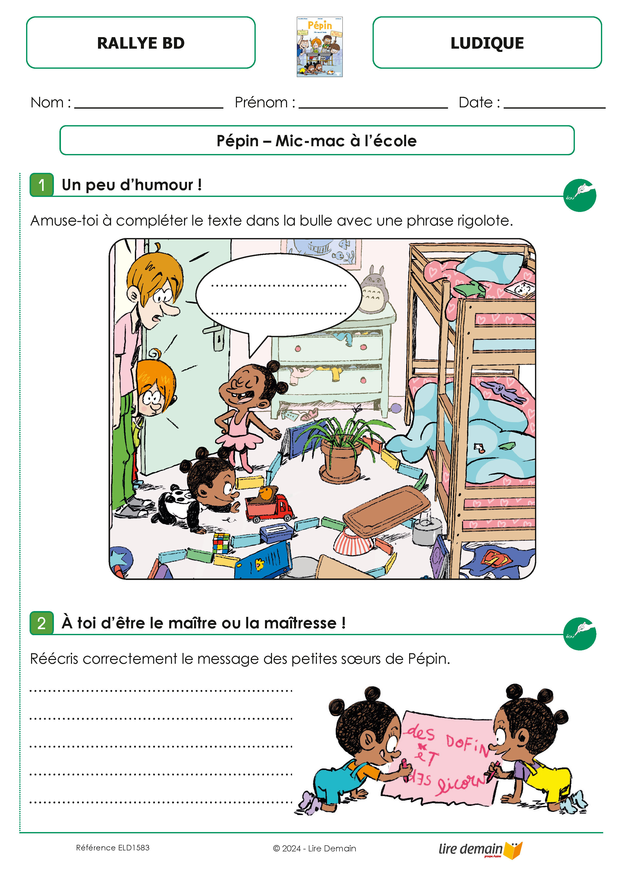 RALLYE LECTURE - JE DECOUVRE LA BD 2024