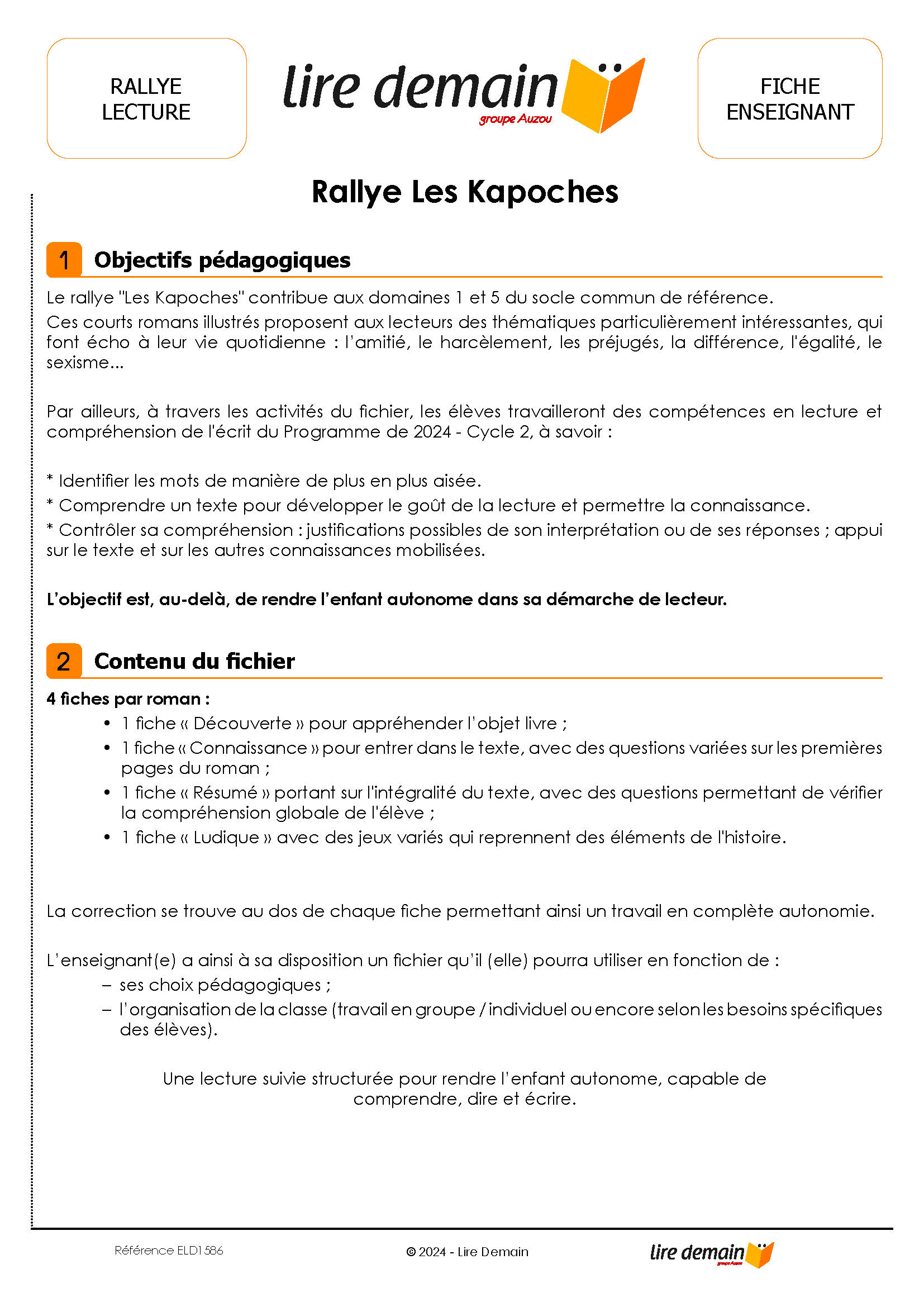 RALLYE LECTURE - KAPOCHES 2024 