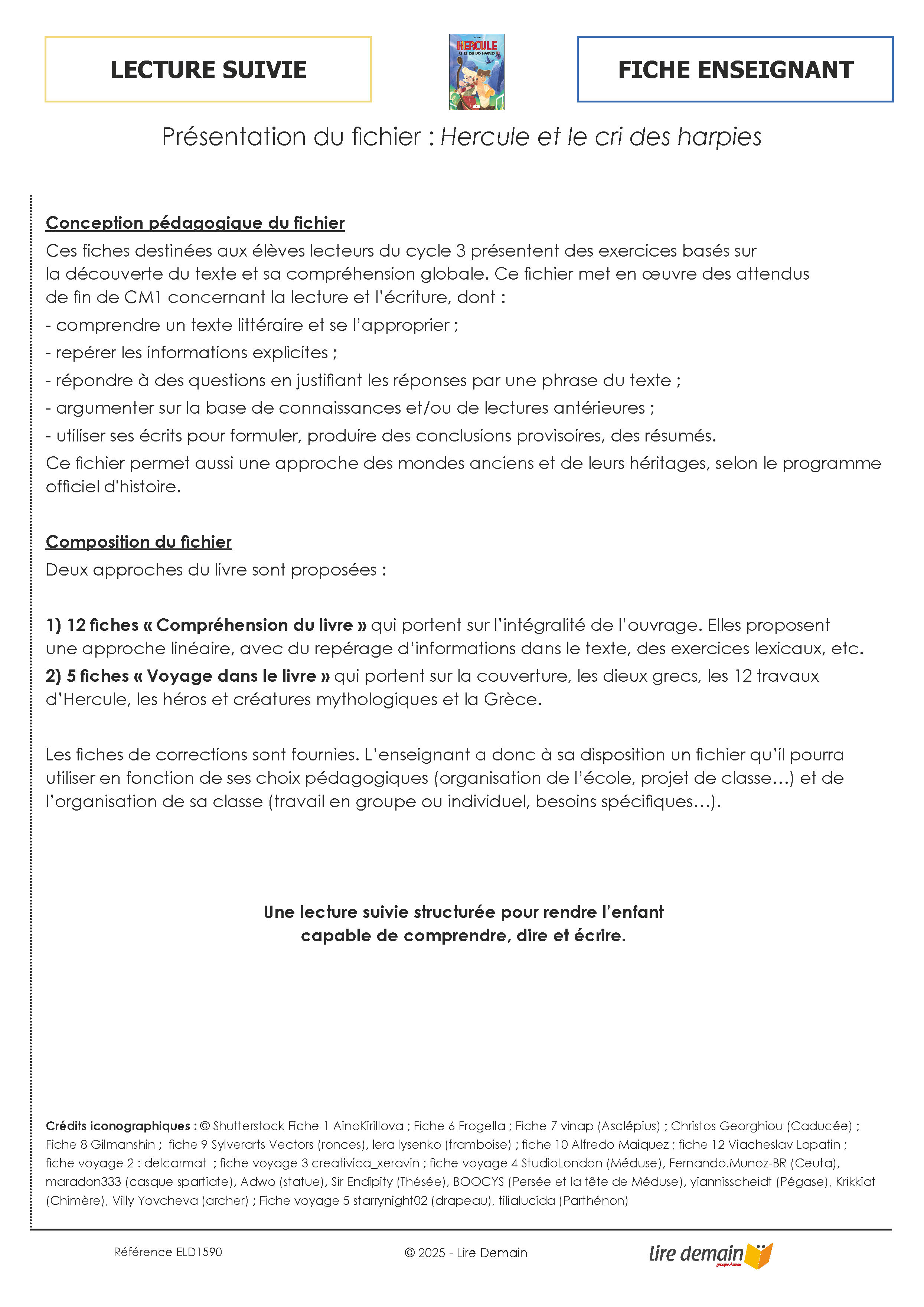FICHIER LECTURE SUIVIE HERCULE ET LE CRI DES HARPIES