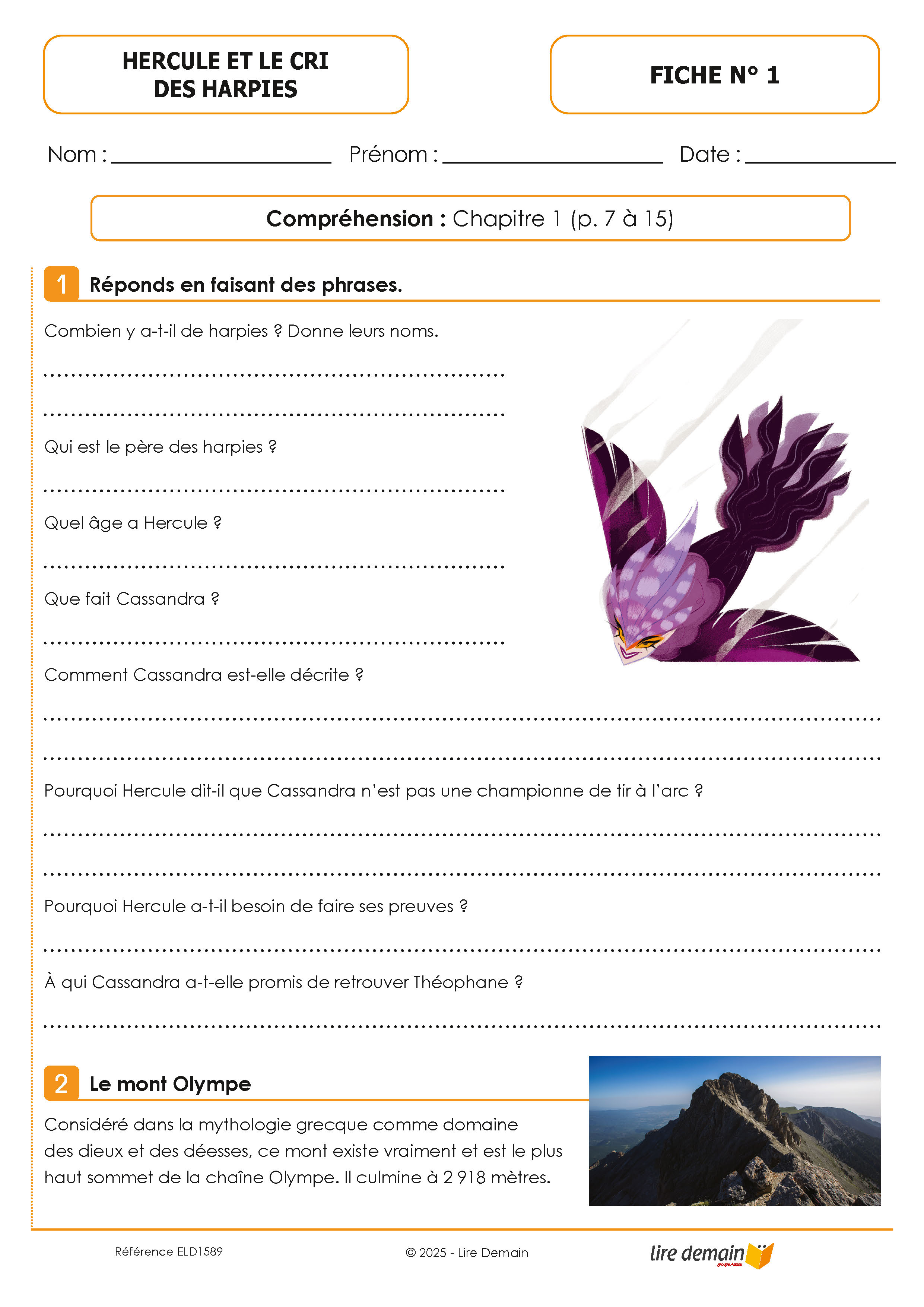 FICHIER LECTURE SUIVIE HERCULE ET LE CRI DES HARPIES