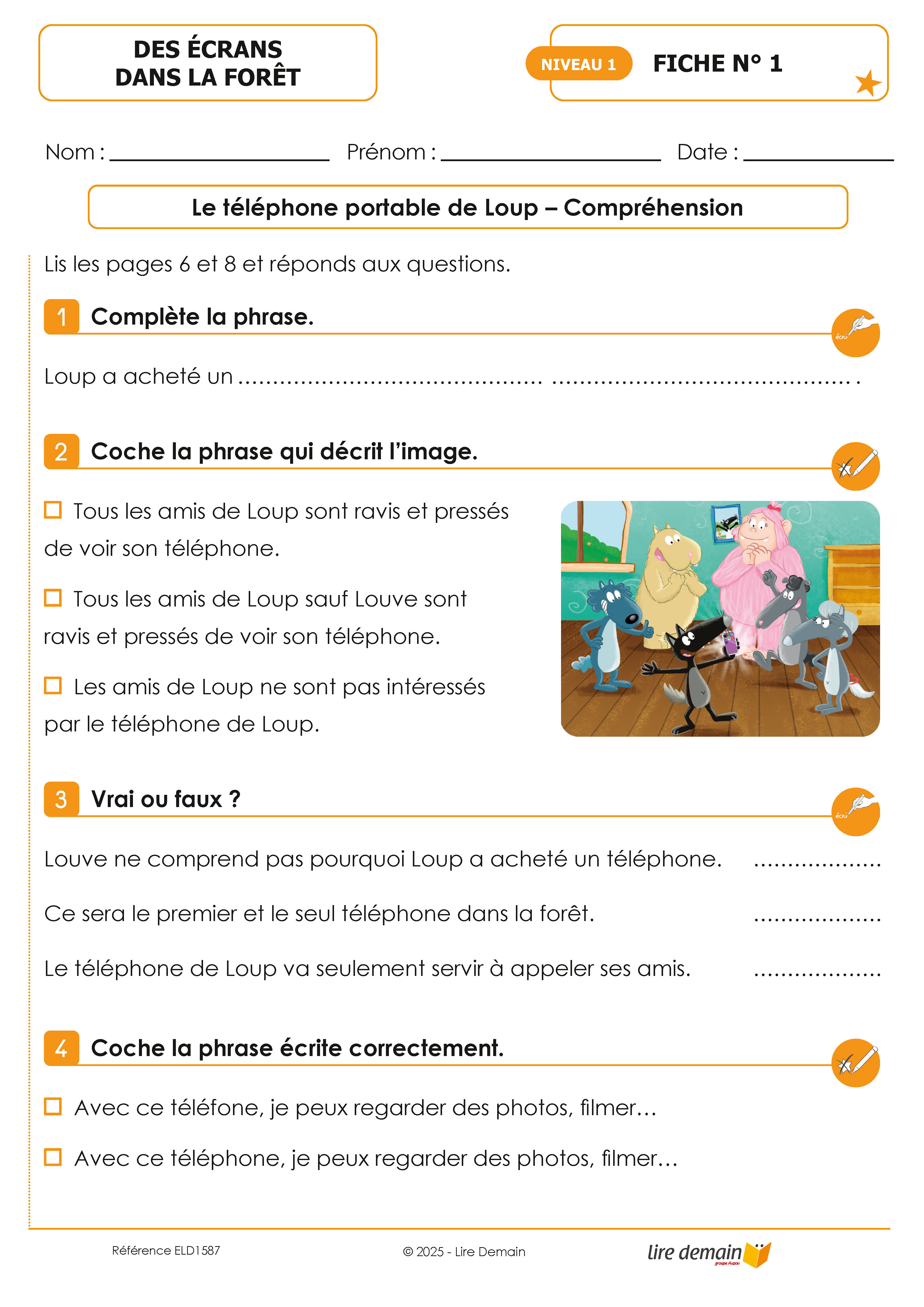 LECTURE SUIVIE - DES ECRANS DANS LA FORET  (25 EX)